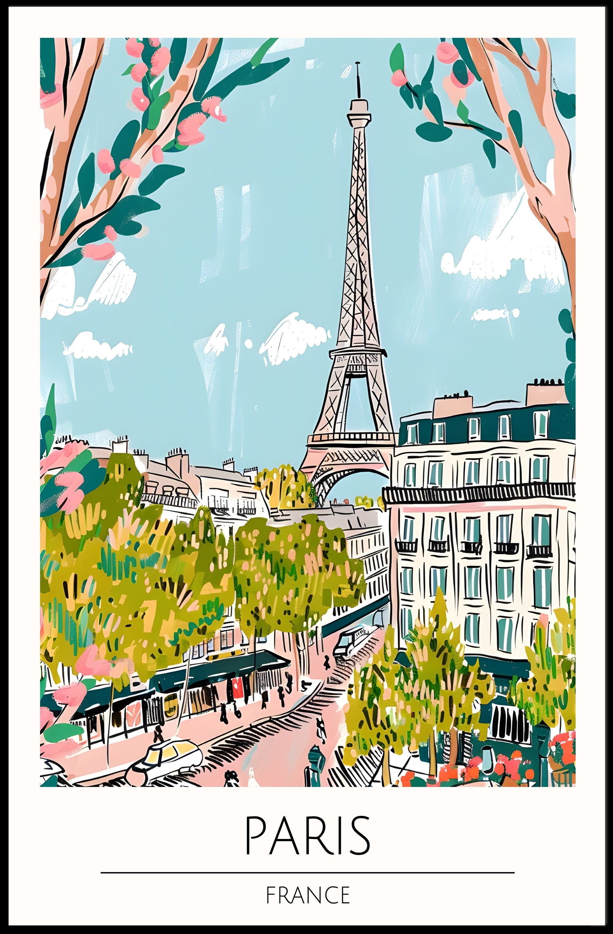Paris in Bloom Poster PosterGoat