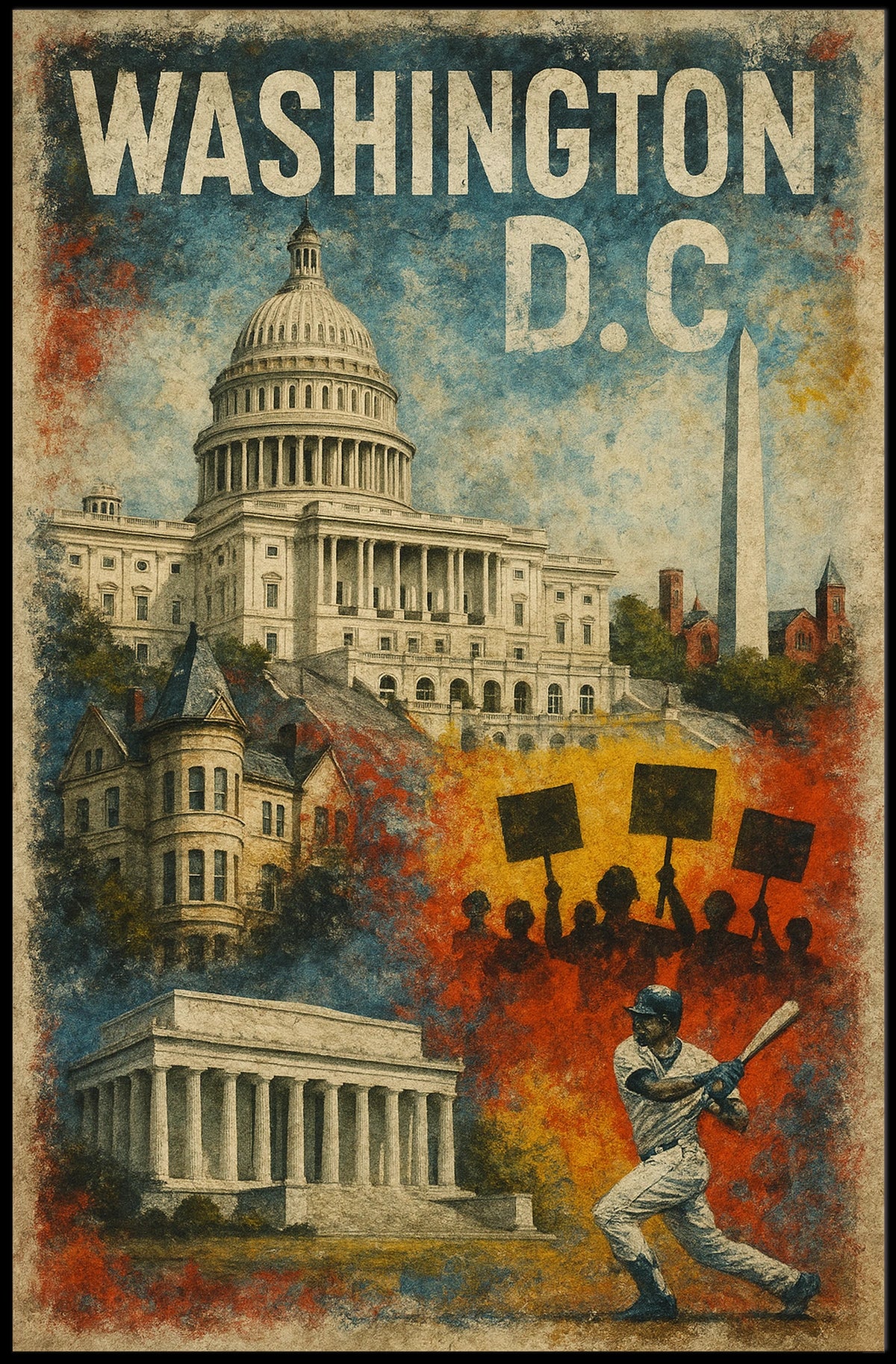 Washington D.C. A Vibrant Tapestry Poster