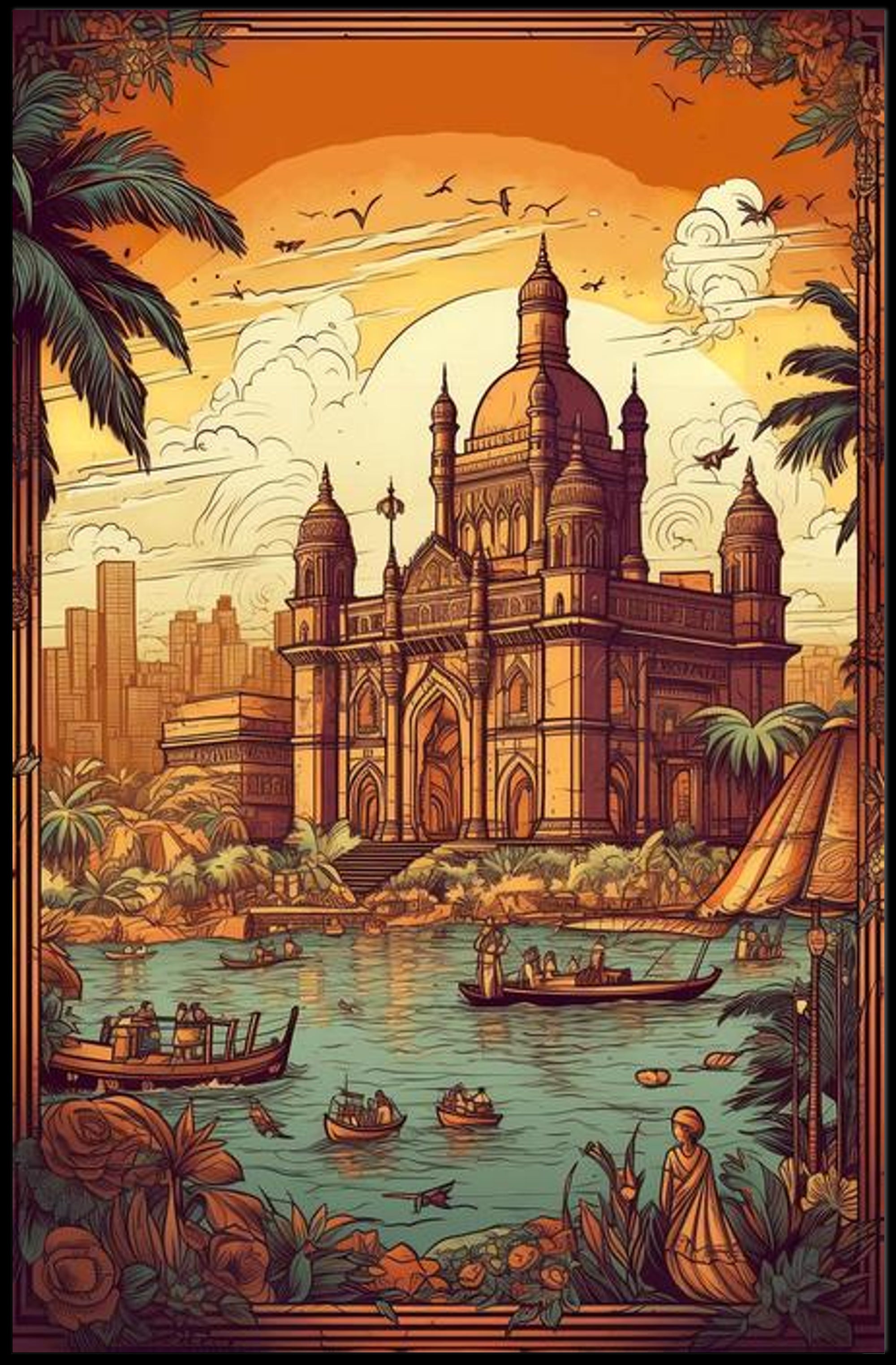 Majestic Sunset at the Gateway Poster