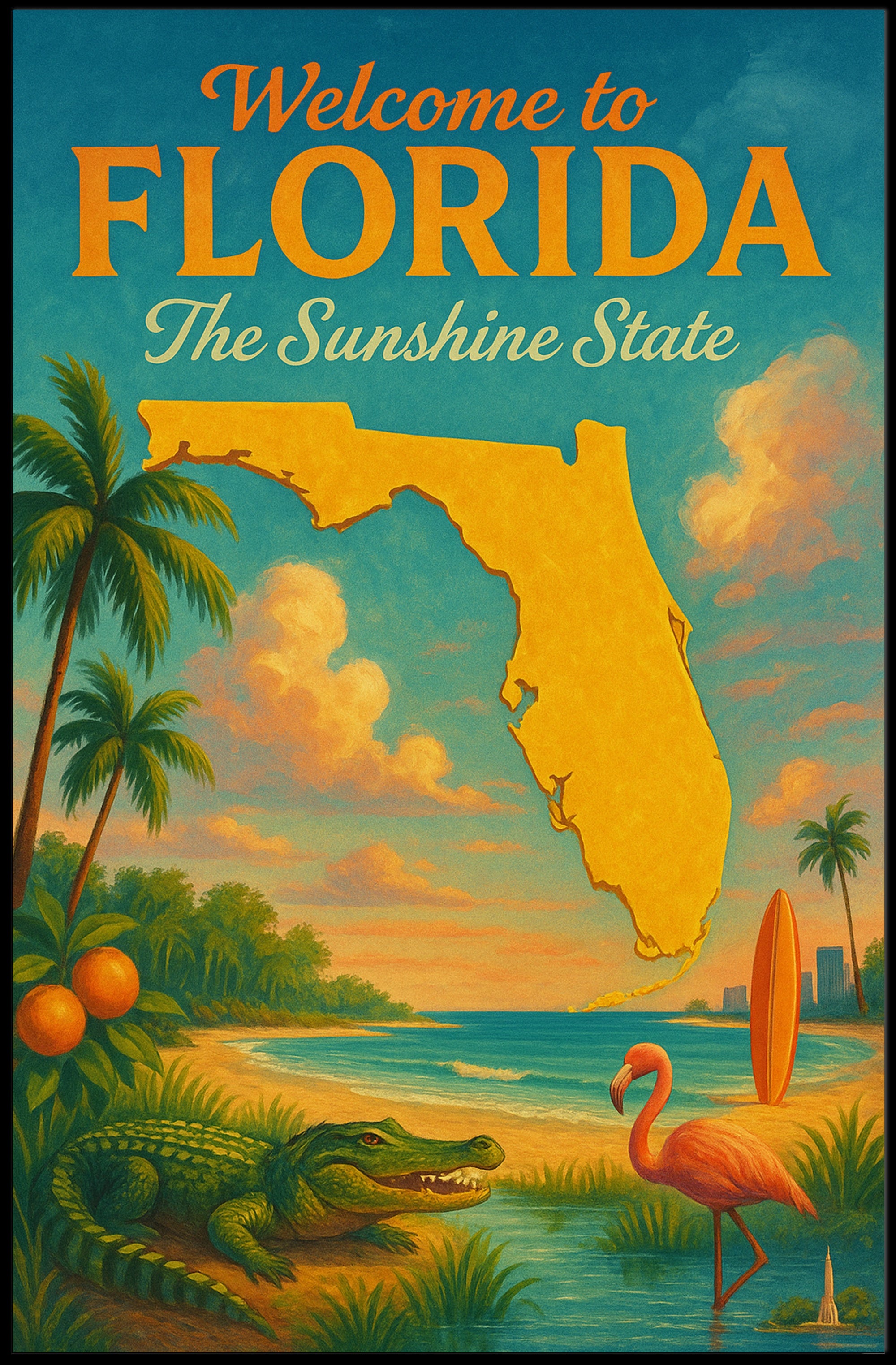 Welcome to Florida The Sunshine State Poster PosterGoat
