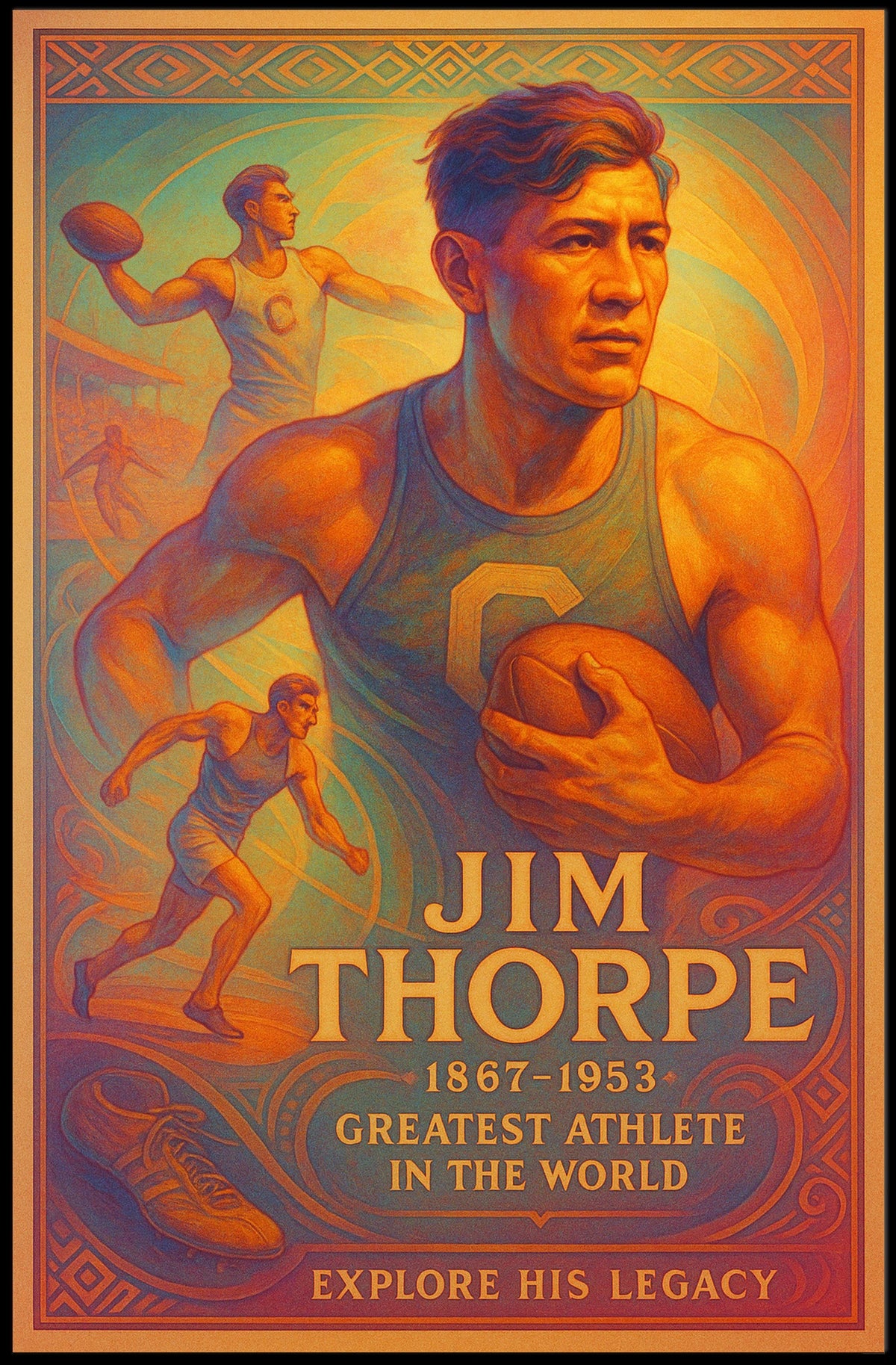 Celebrating a Legend The Greatest Athlete Jim Thorpe Poster