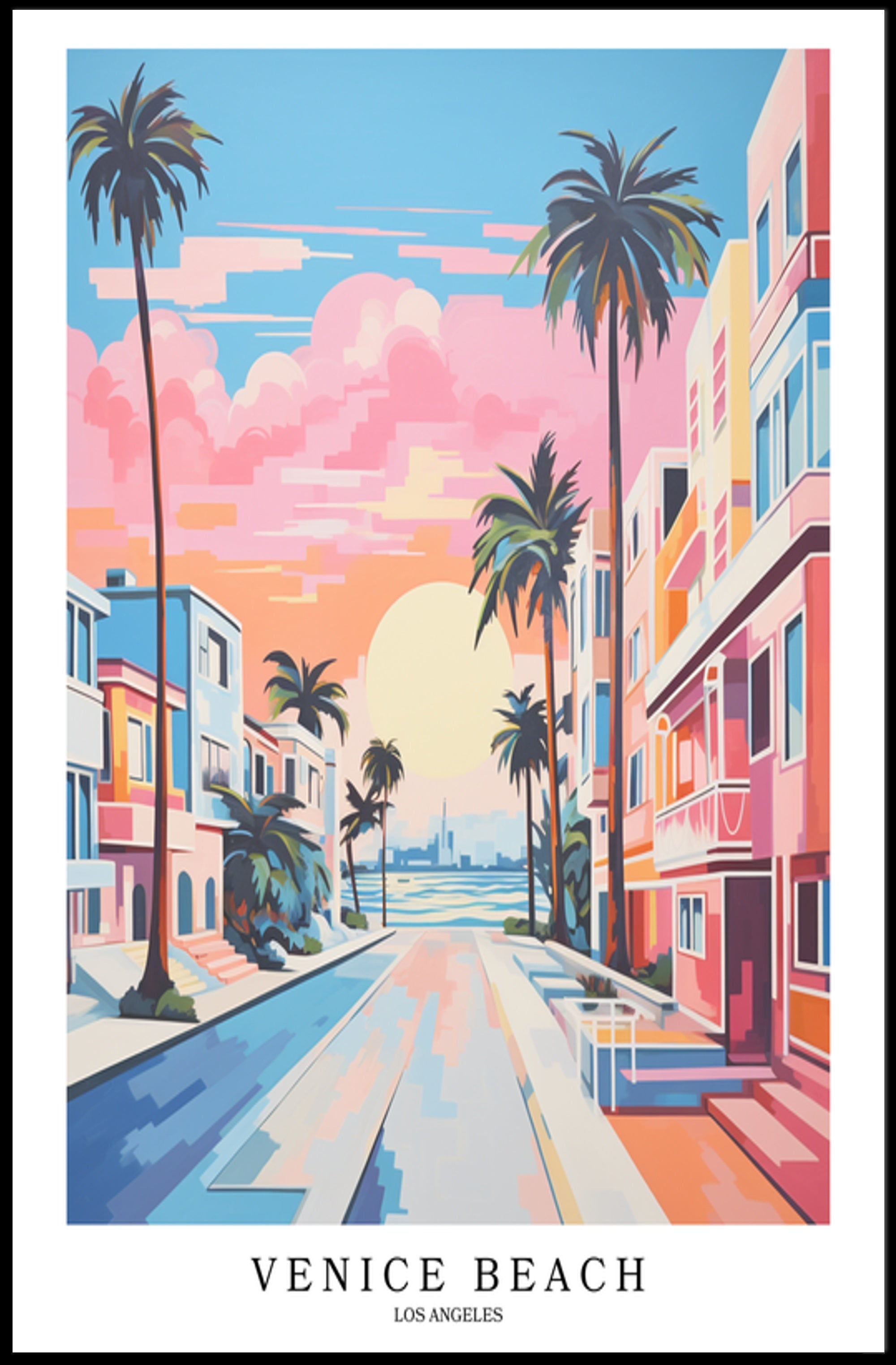 Venice Beach Sunset Poster PosterGoat