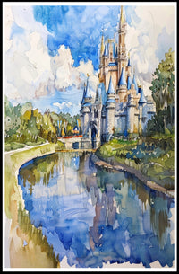Enchanted Castle Reflection Poster PosterGoat