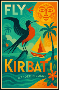 Kiribati Tropical Escape Retro Travel Poster PosterGoat