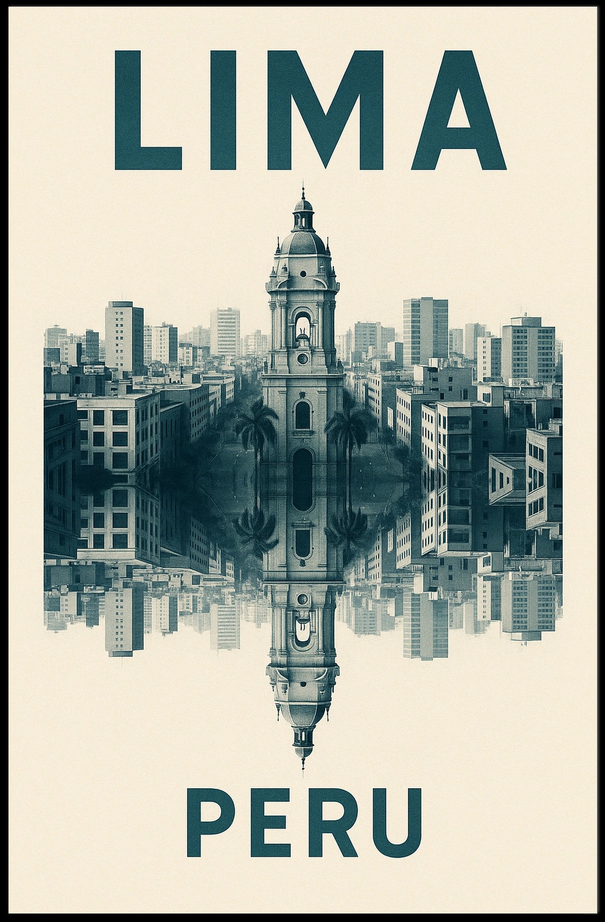 Lima, Peru A Cityscape Reflection Poster
