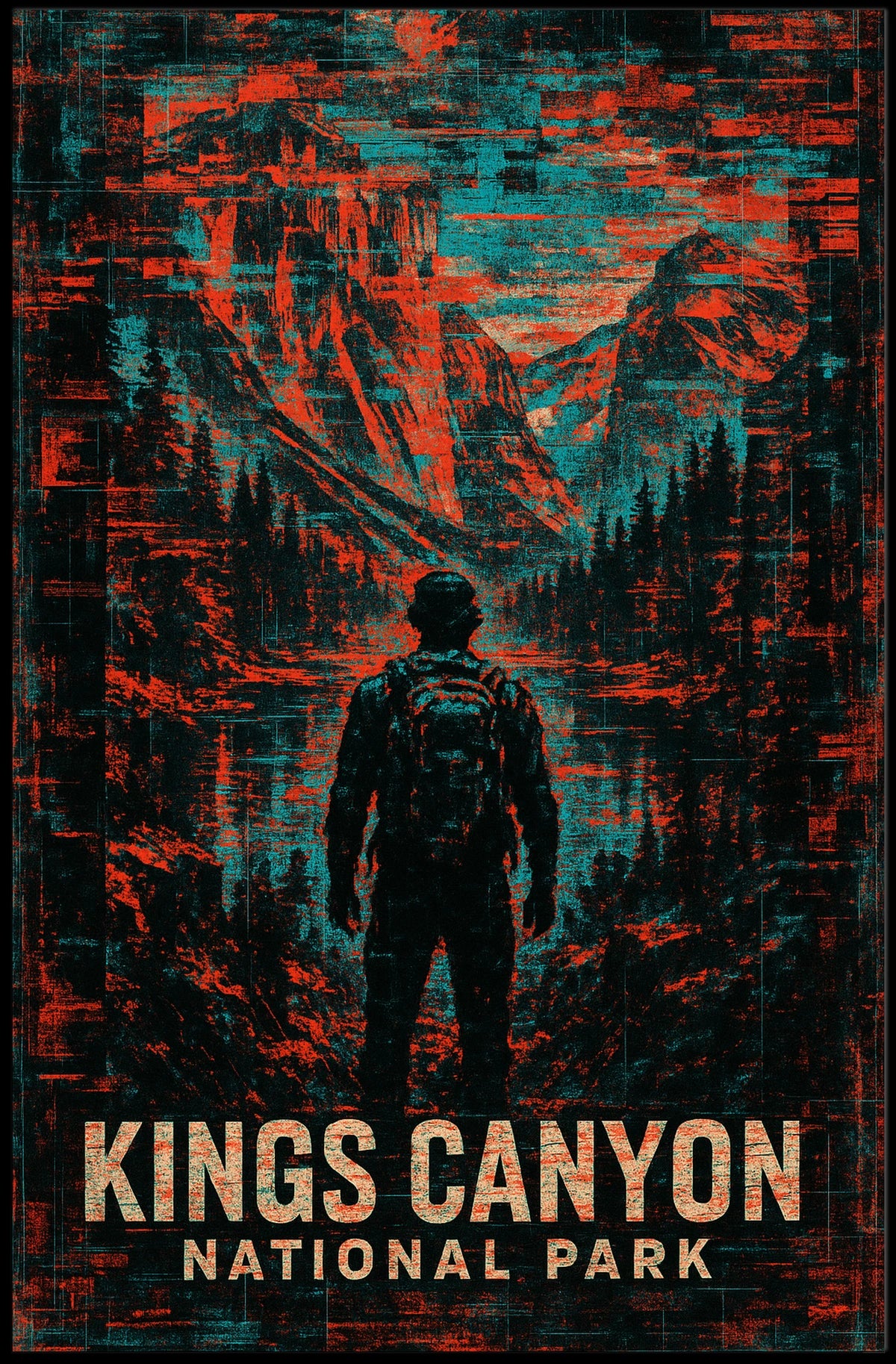 Kings Canyon National Park Vintage Wanderlust Poster