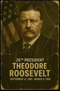 Theodore Roosevelt 26th President of the United States Damaged Photograph Poster