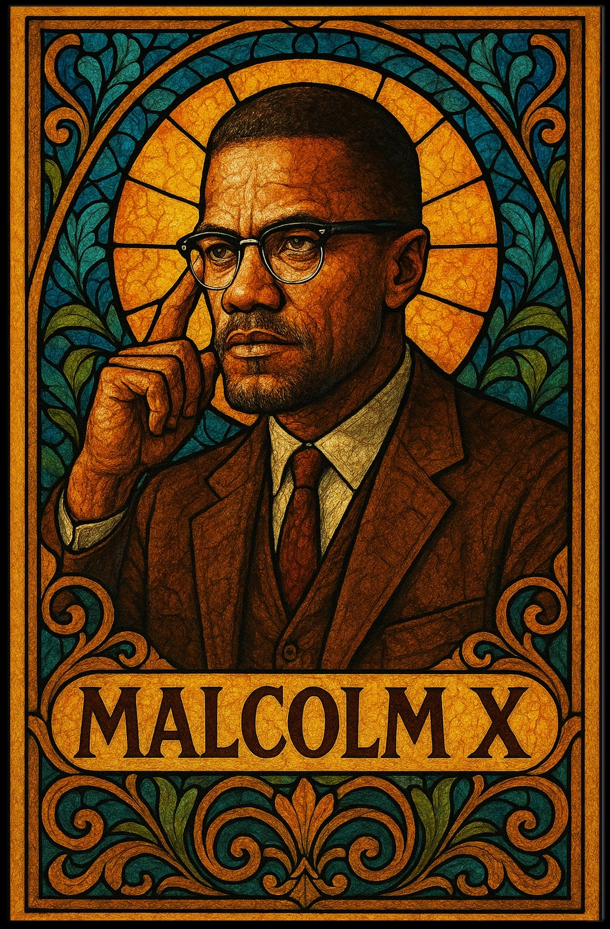 Malcolm X Iconic Leader Poster