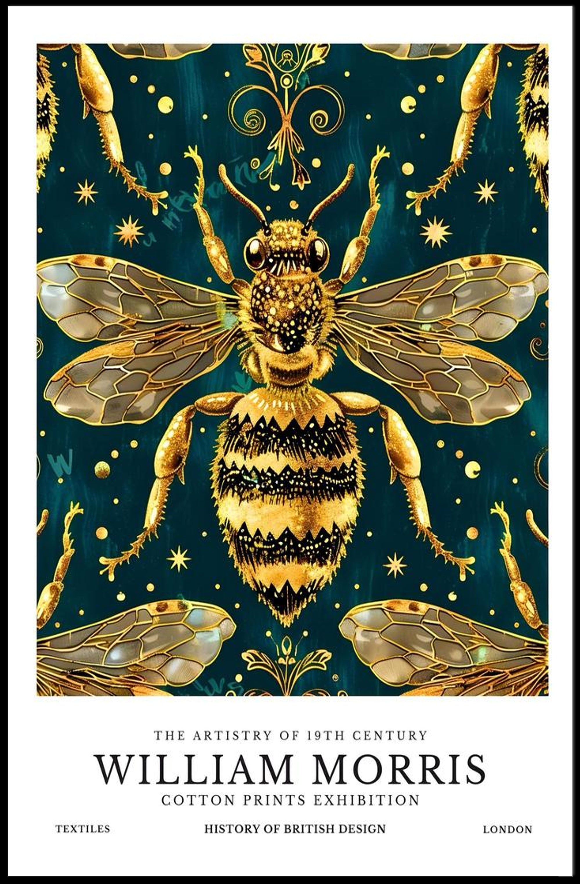 Victorian Era Bee Artistry Heritage William Morris Art Poster