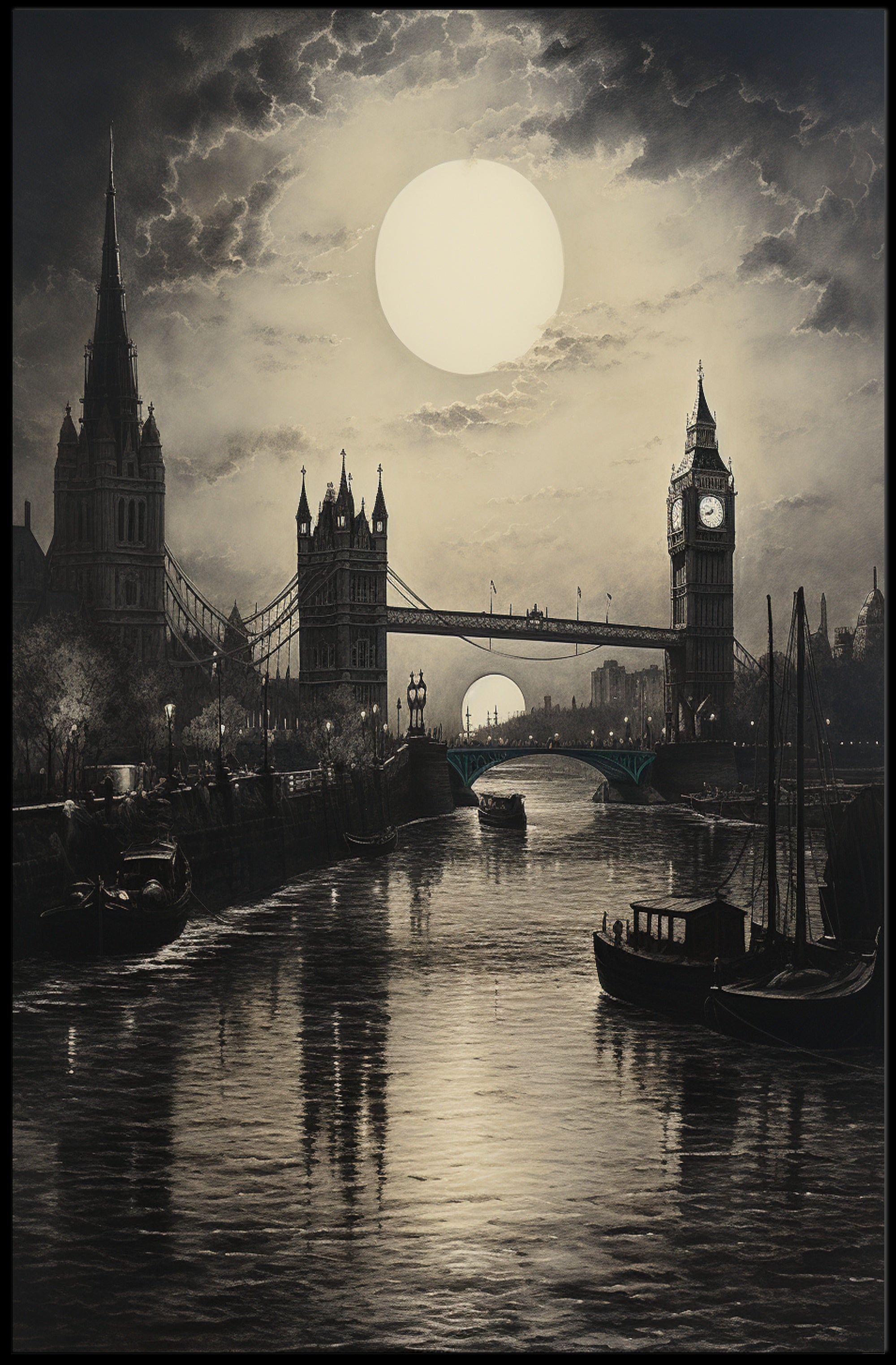 Moonlit London Poster