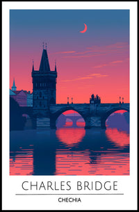 Charles Bridge Twilight Artistry Cultural or Heritage Poster
