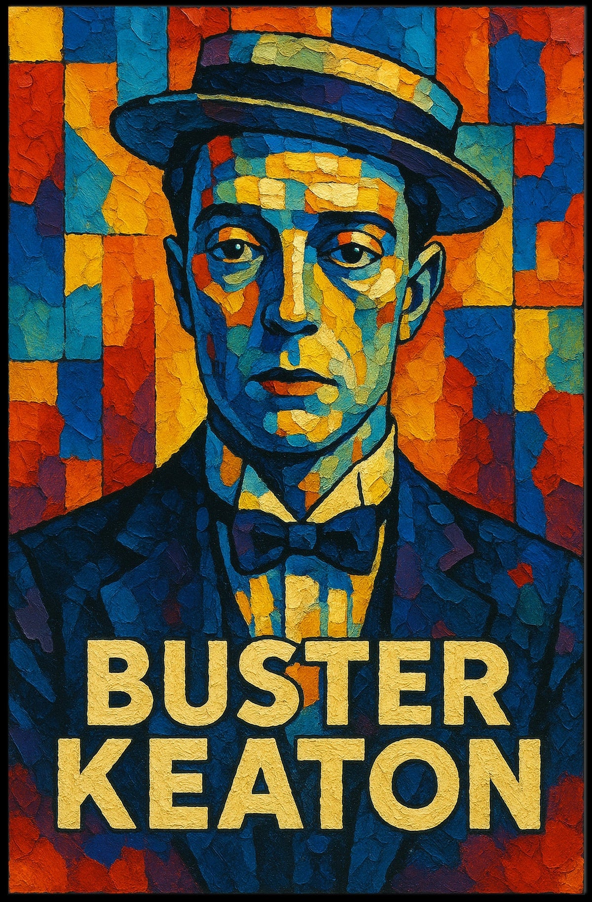Buster Keaton Iconic Silent Film Star Poster