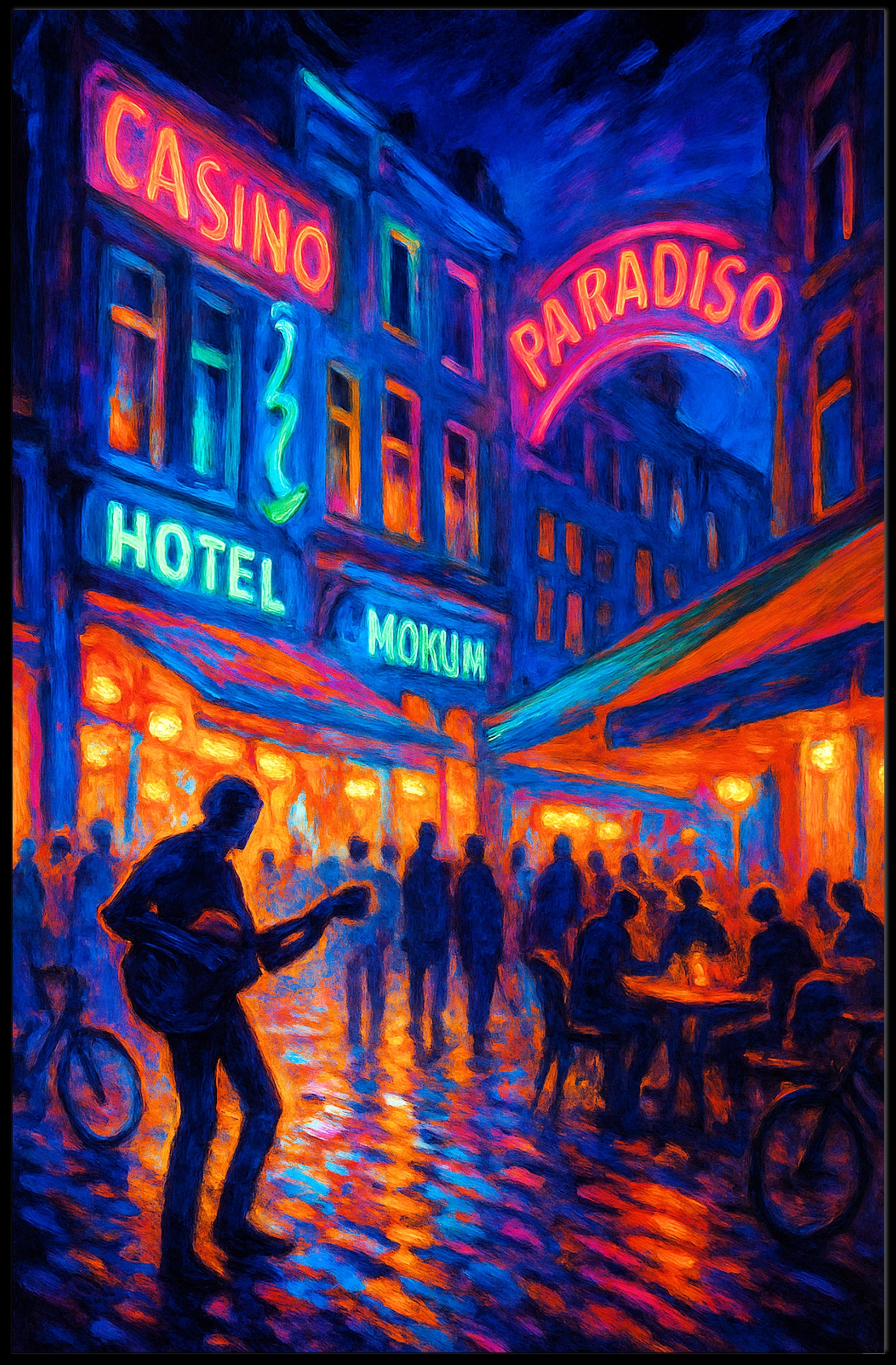 Neon Nightlife Vibes Poster PosterGoat