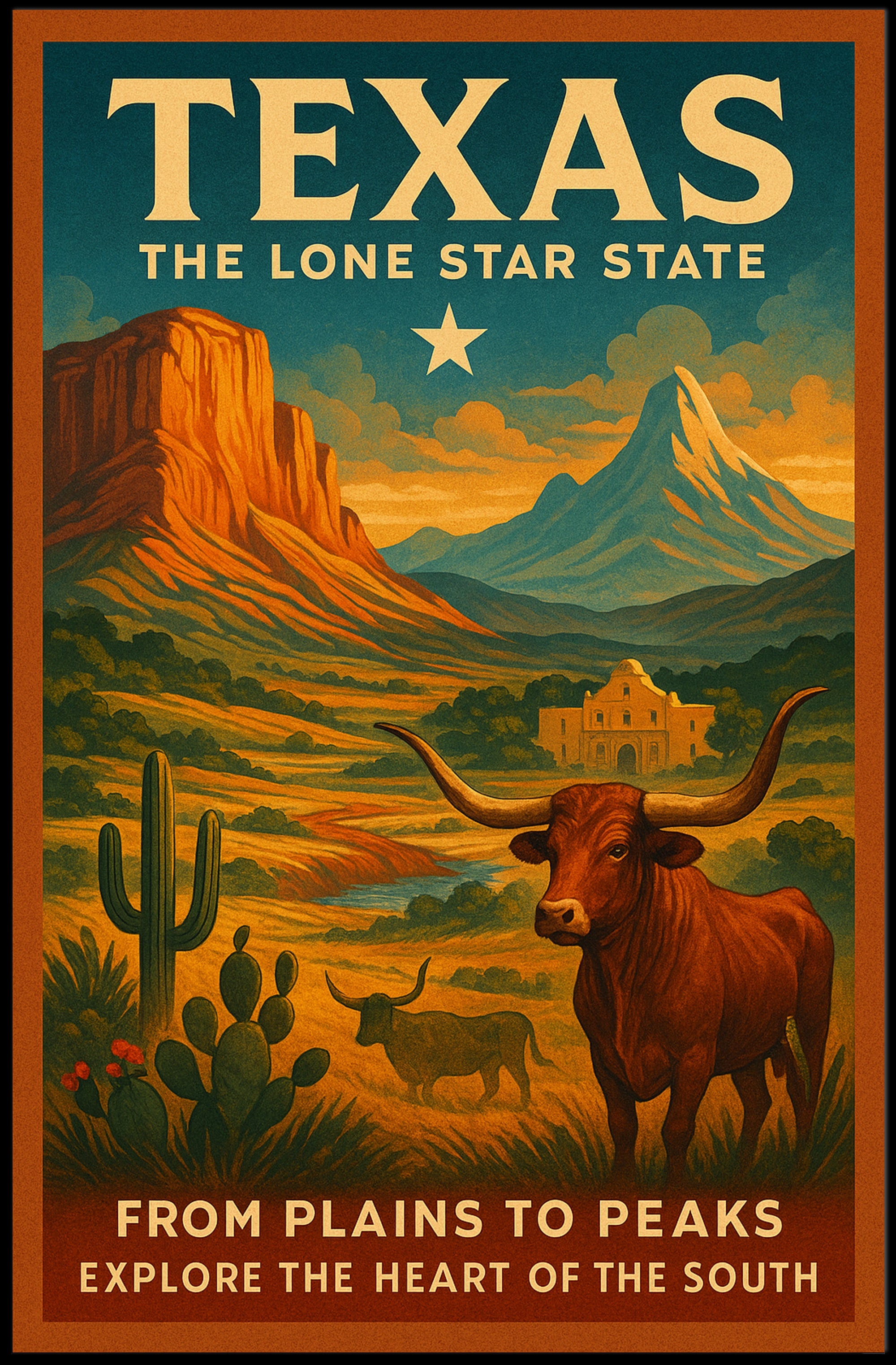 Texas The Lone Star State Poster