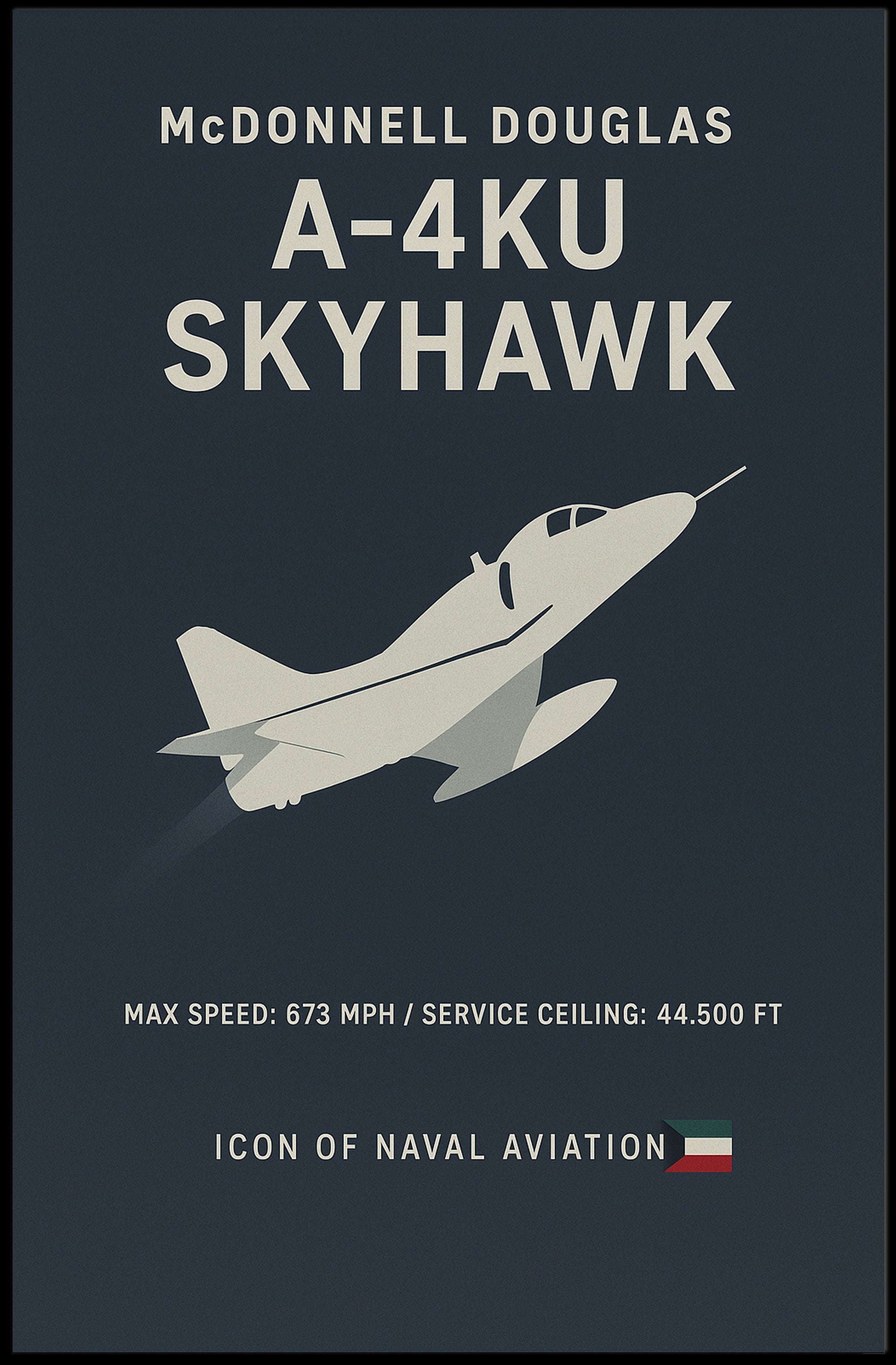 A-4KU Skyhawk Military Aviation Icon Poster PosterGoat