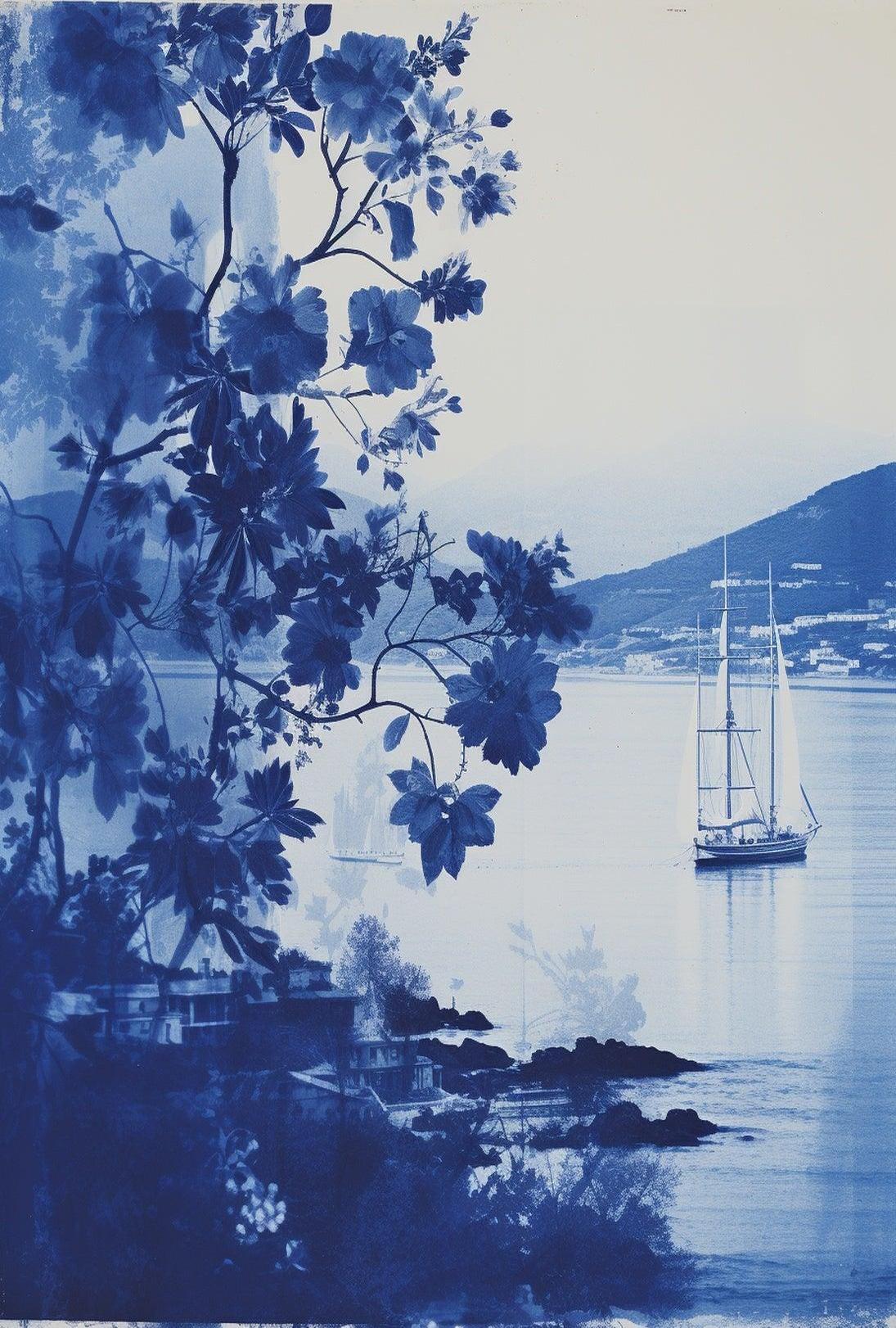 Tranquil Nautical Scene Vintage Artistic Exploration Poster