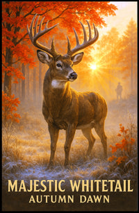 Majestic Whitetail Autumn Dawn Poster PosterGoat