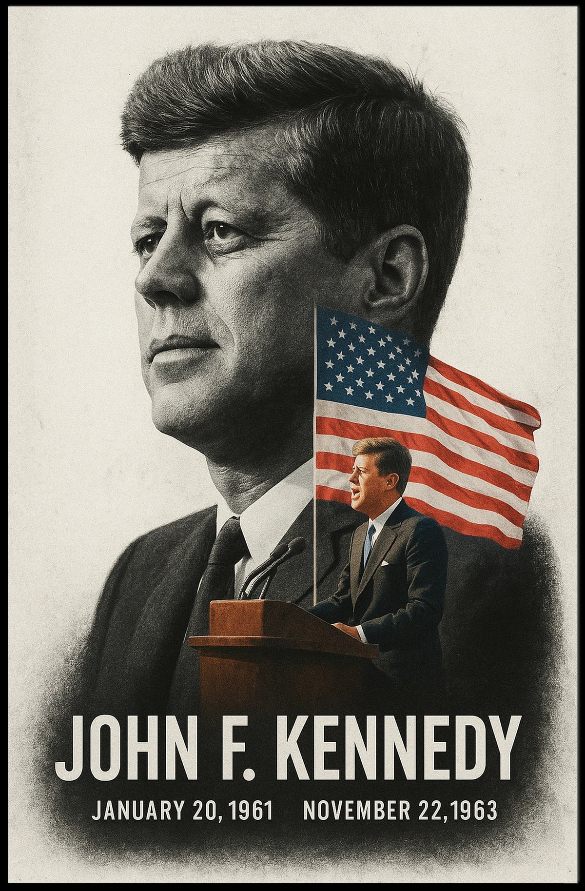 John F. Kennedy 35th President of the United States Reflections Poster