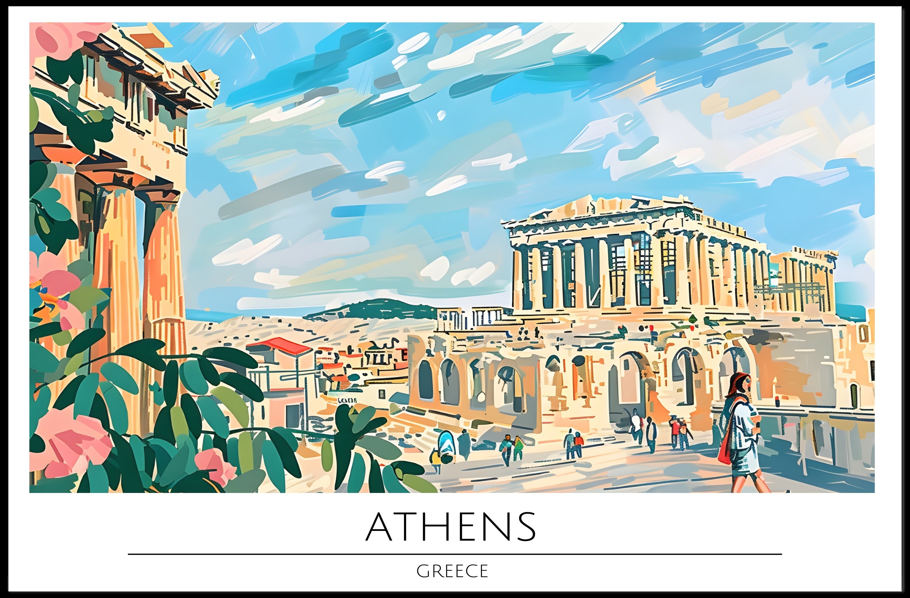 Athens Travel Poster