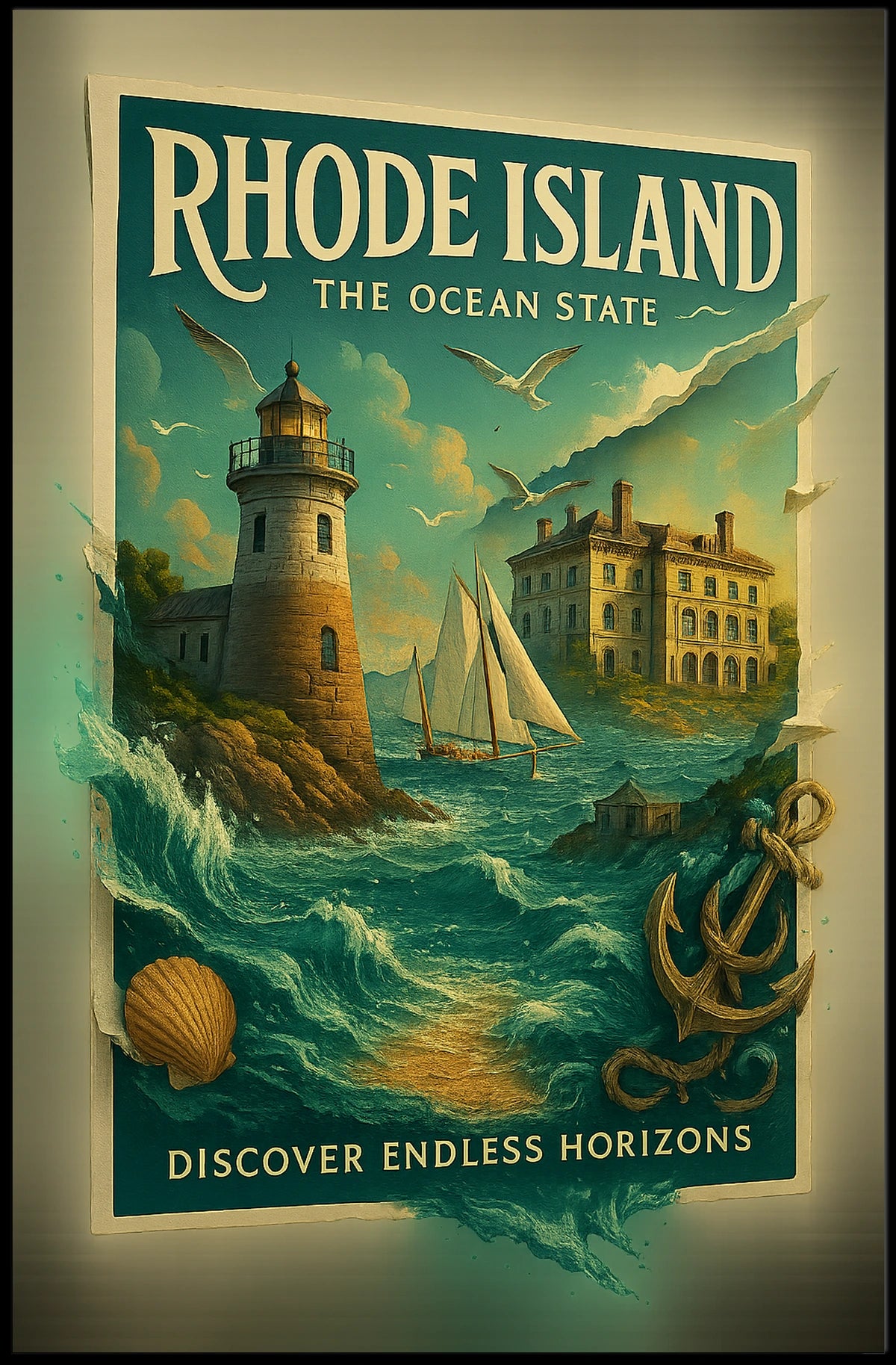 Rhode Island The Ocean State Poster