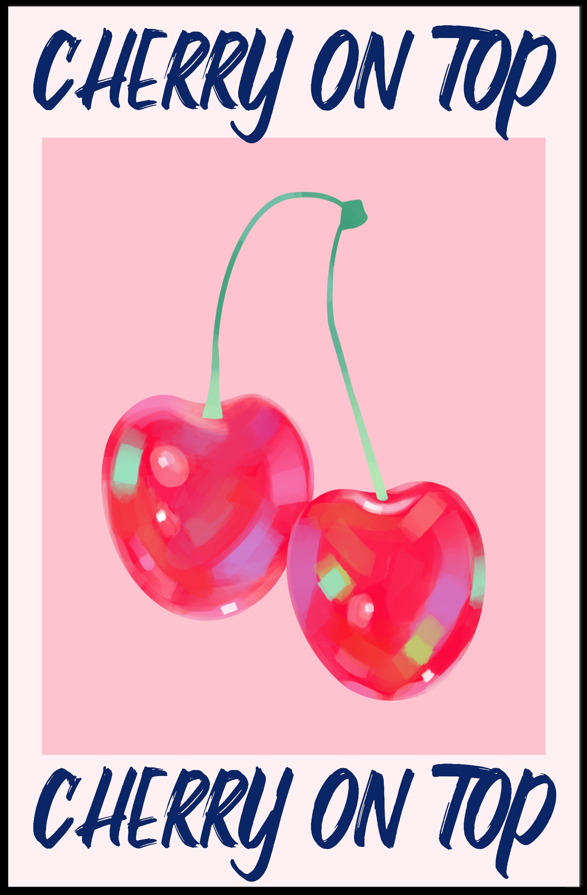 Cherry Delight: Vibrant Abstract Art Piece - Artistic Poster PosterGoat