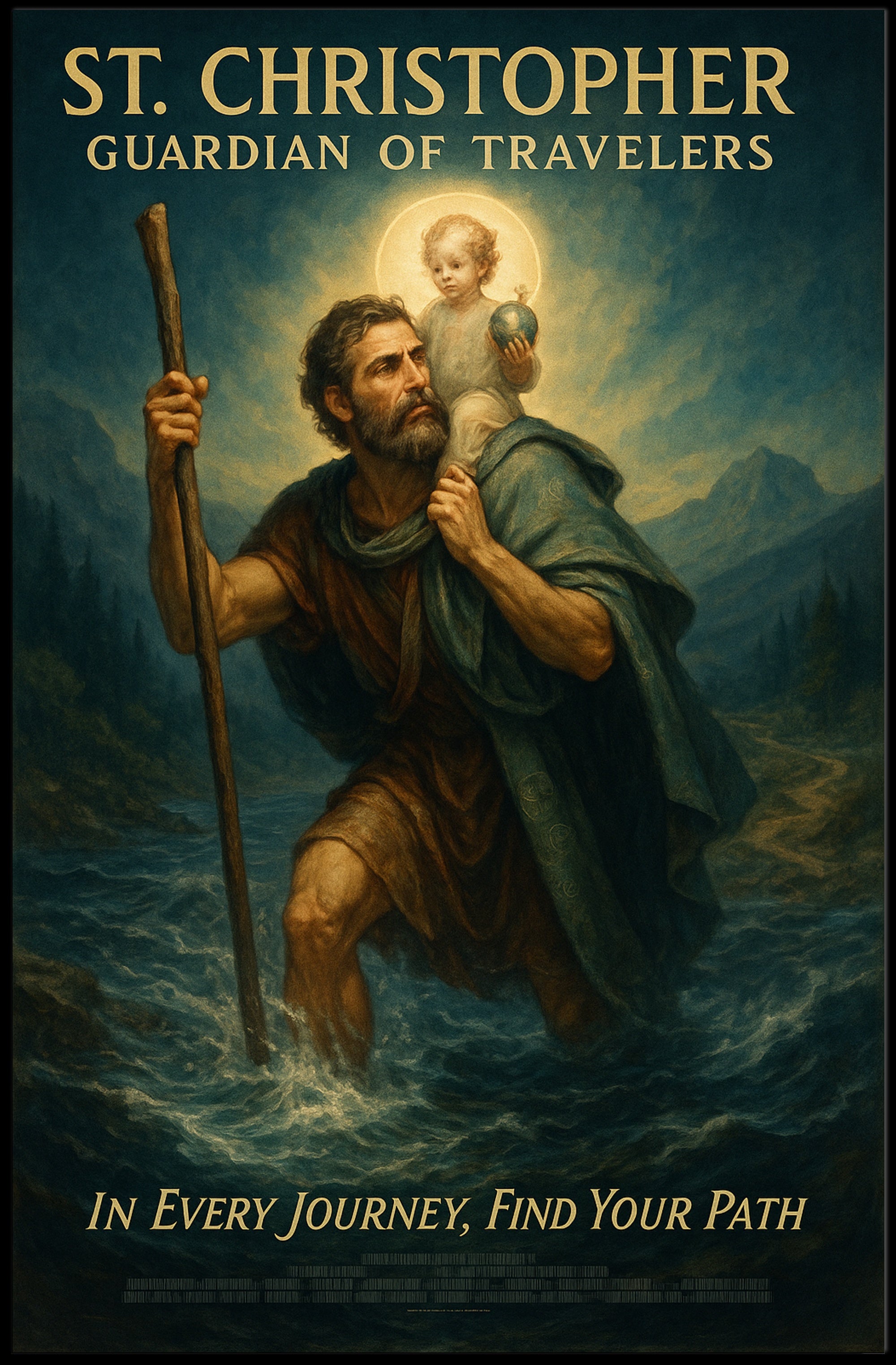 St. Christopher Guardian of Travelers Poster PosterGoat