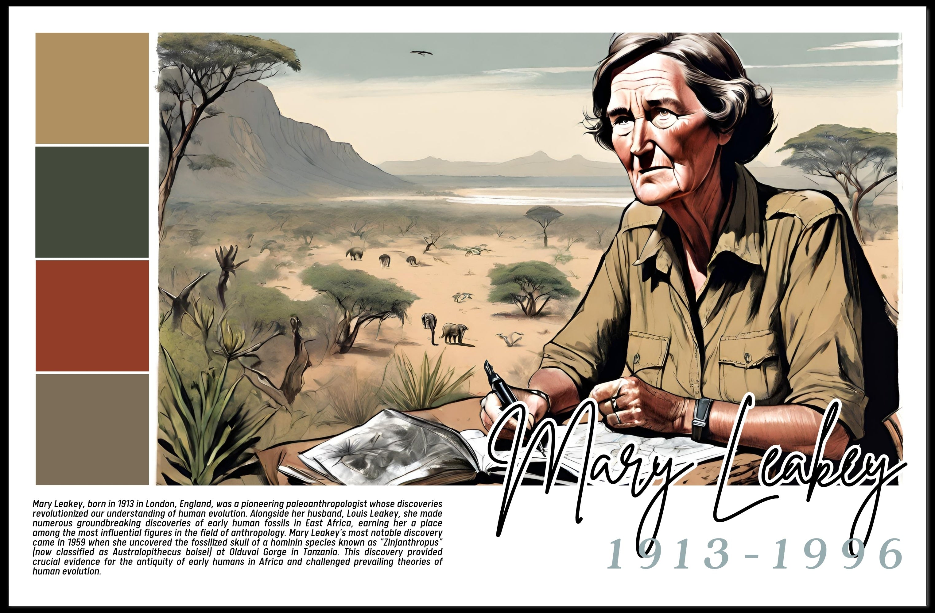 Mary Leakey: Pioneer in Paleoanthropology Poster