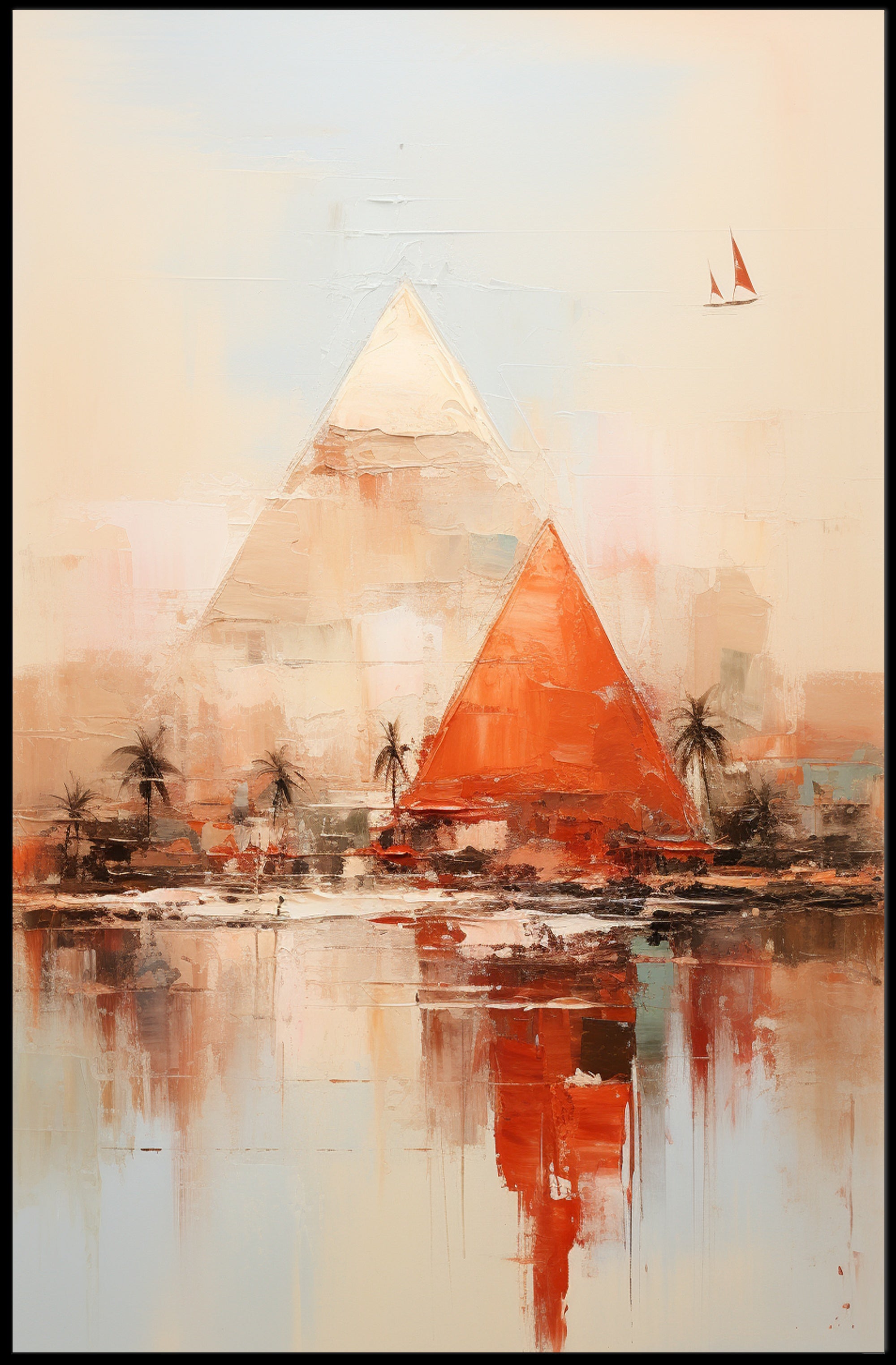 Abstract Pyramids At Sunset Abstract Poster