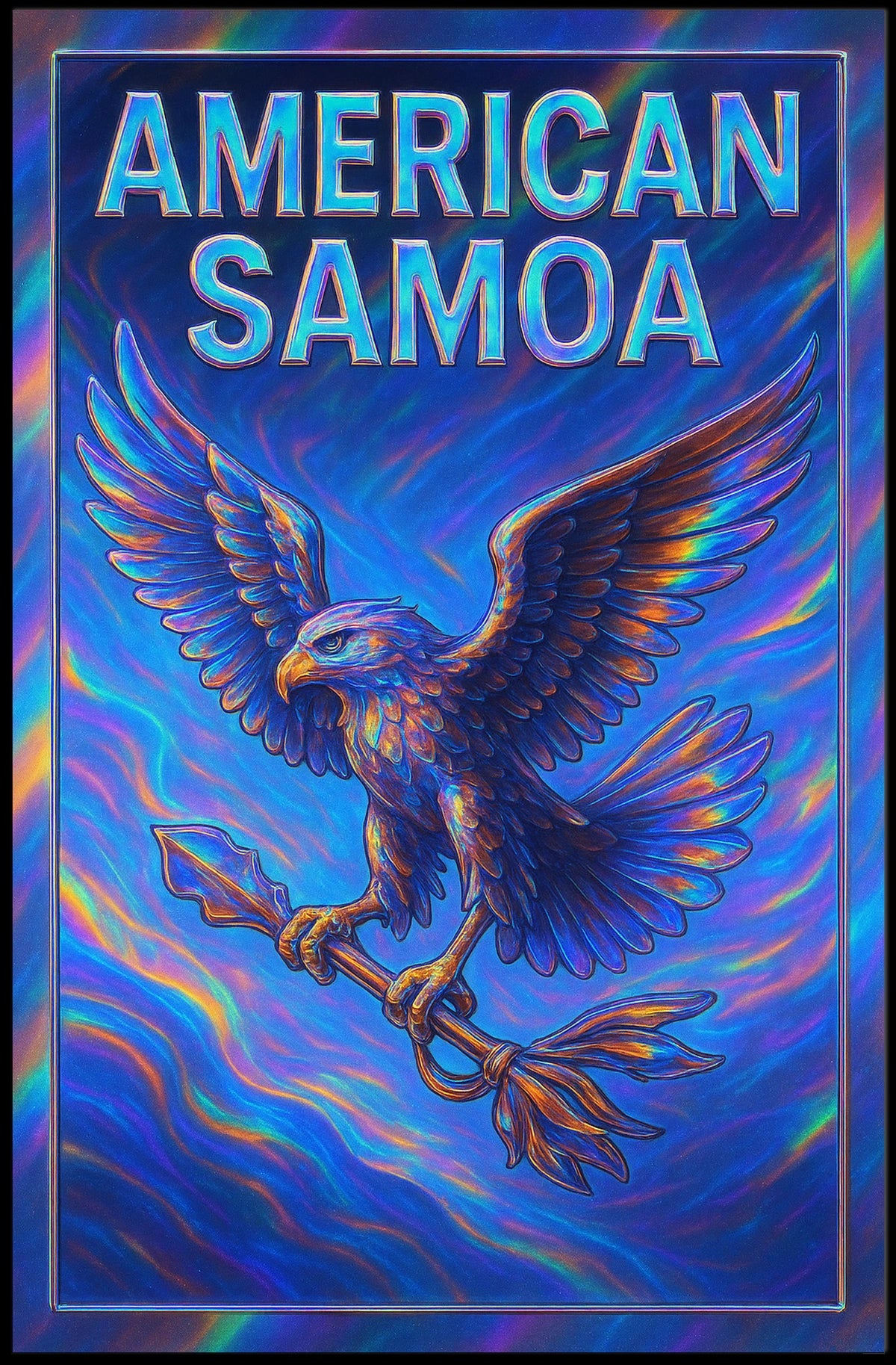 American Samoa Vibrant Eagle Poster