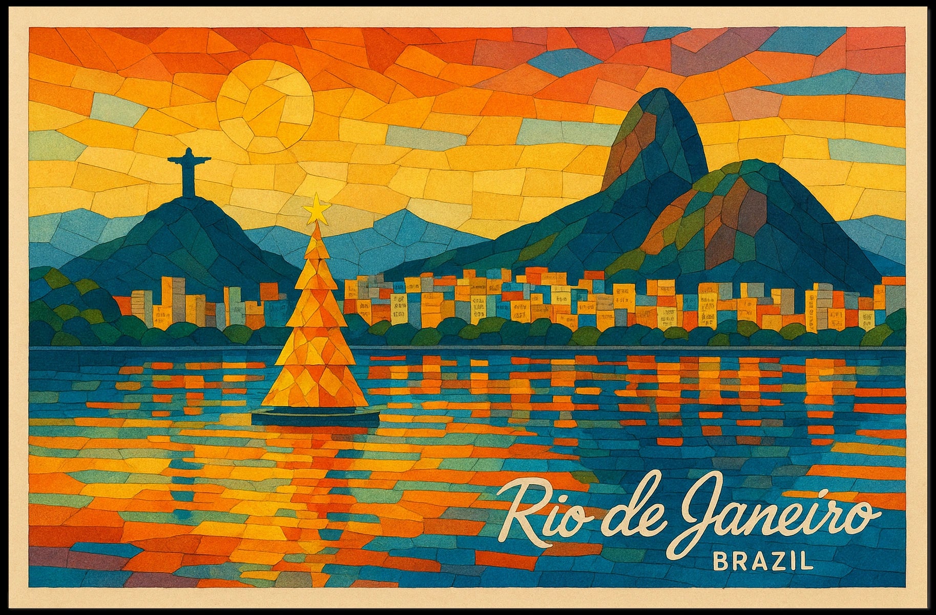 Rio de Janeiro Vibrant Mosaic Poster