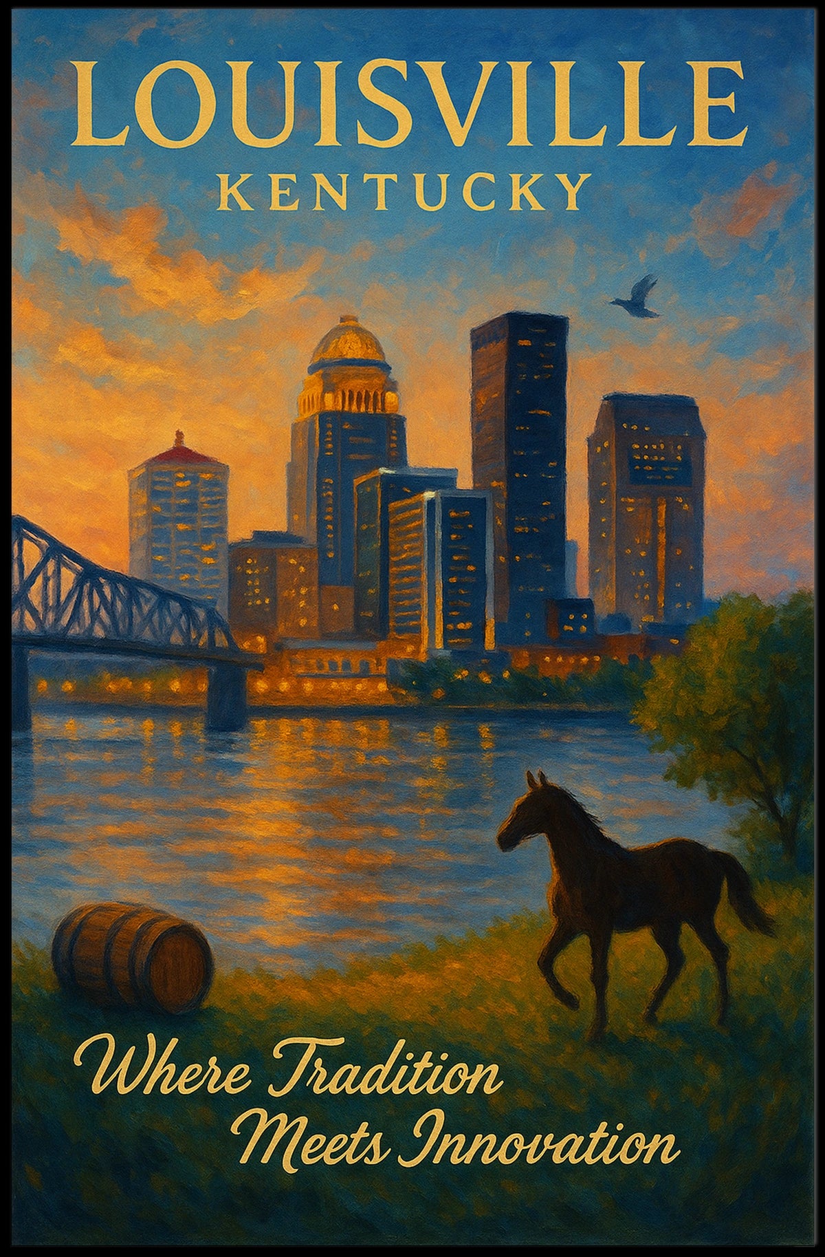 Louisville, Kentucky Where Tradition Meets Innovation Poster