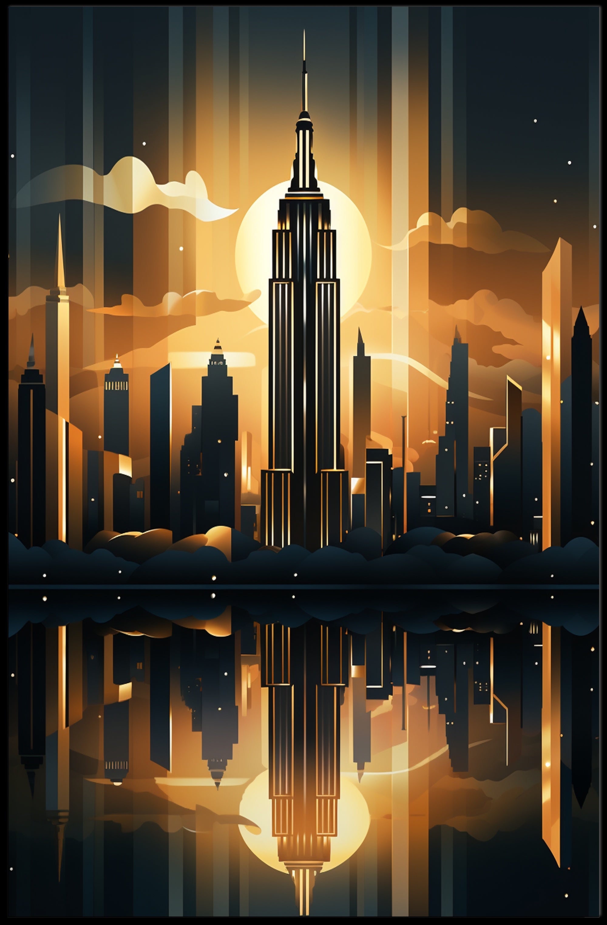Cityscape At Dusk Poster