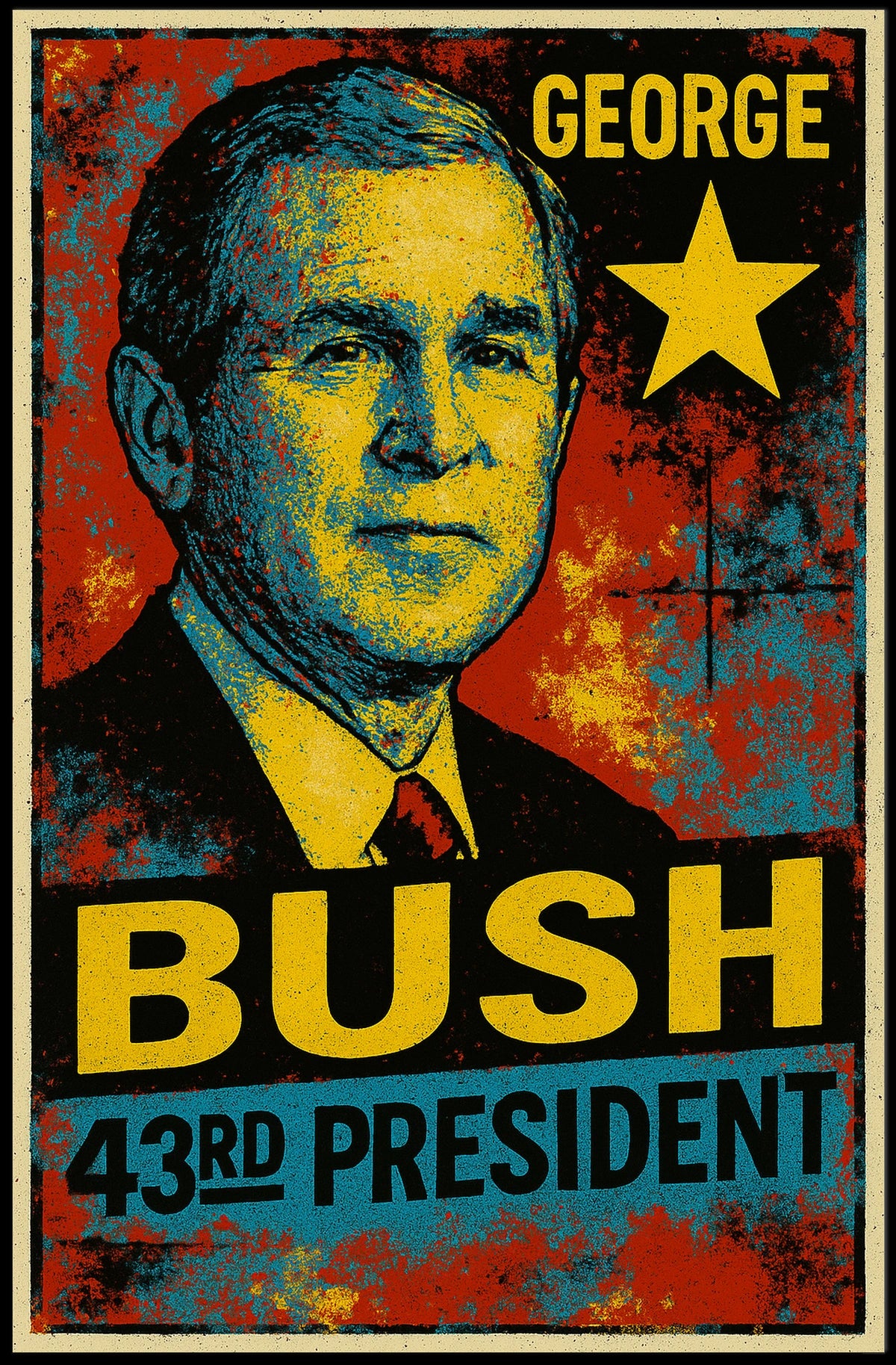 George W. Bush 43rd President of the United States Graffiti Pop Art Poster