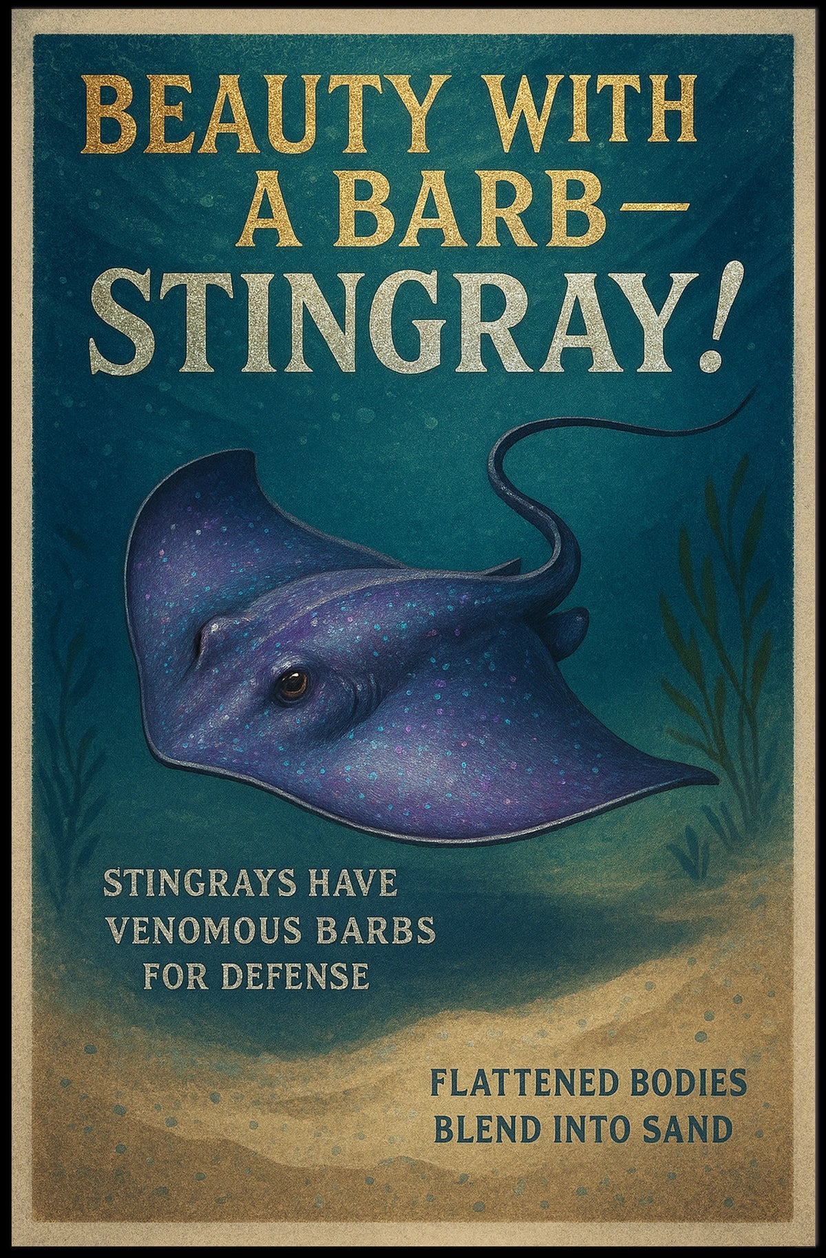 Beauty with a Barb Stingray Poster