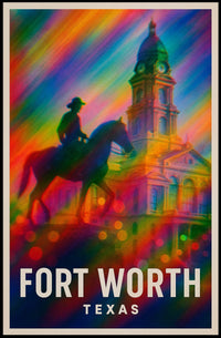 Fort Worth Texas Scenic Travel Photography Realism Poster