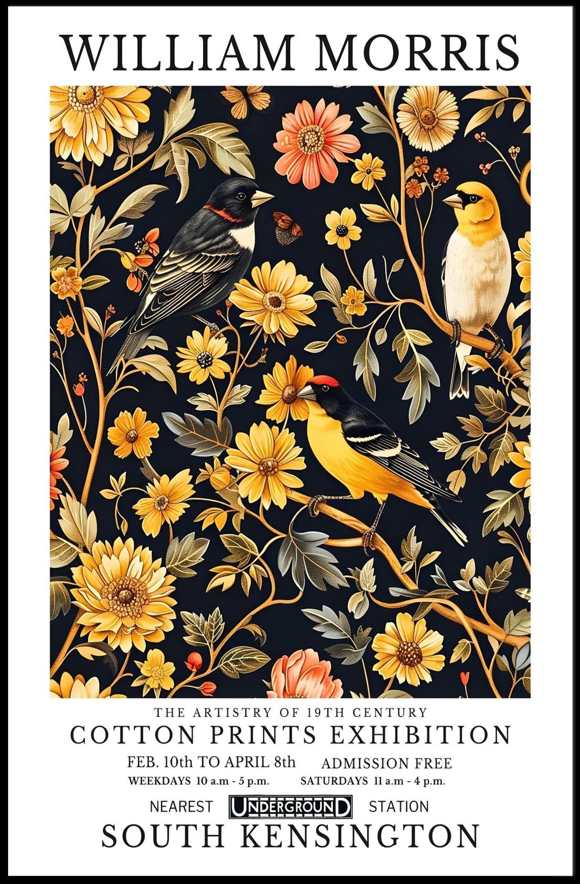 Cotton Prints Exhibition William Morris Artistic Poster