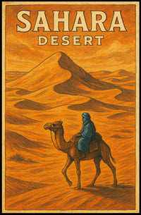 Sahara Desert Adventure Vintage Travel Poster