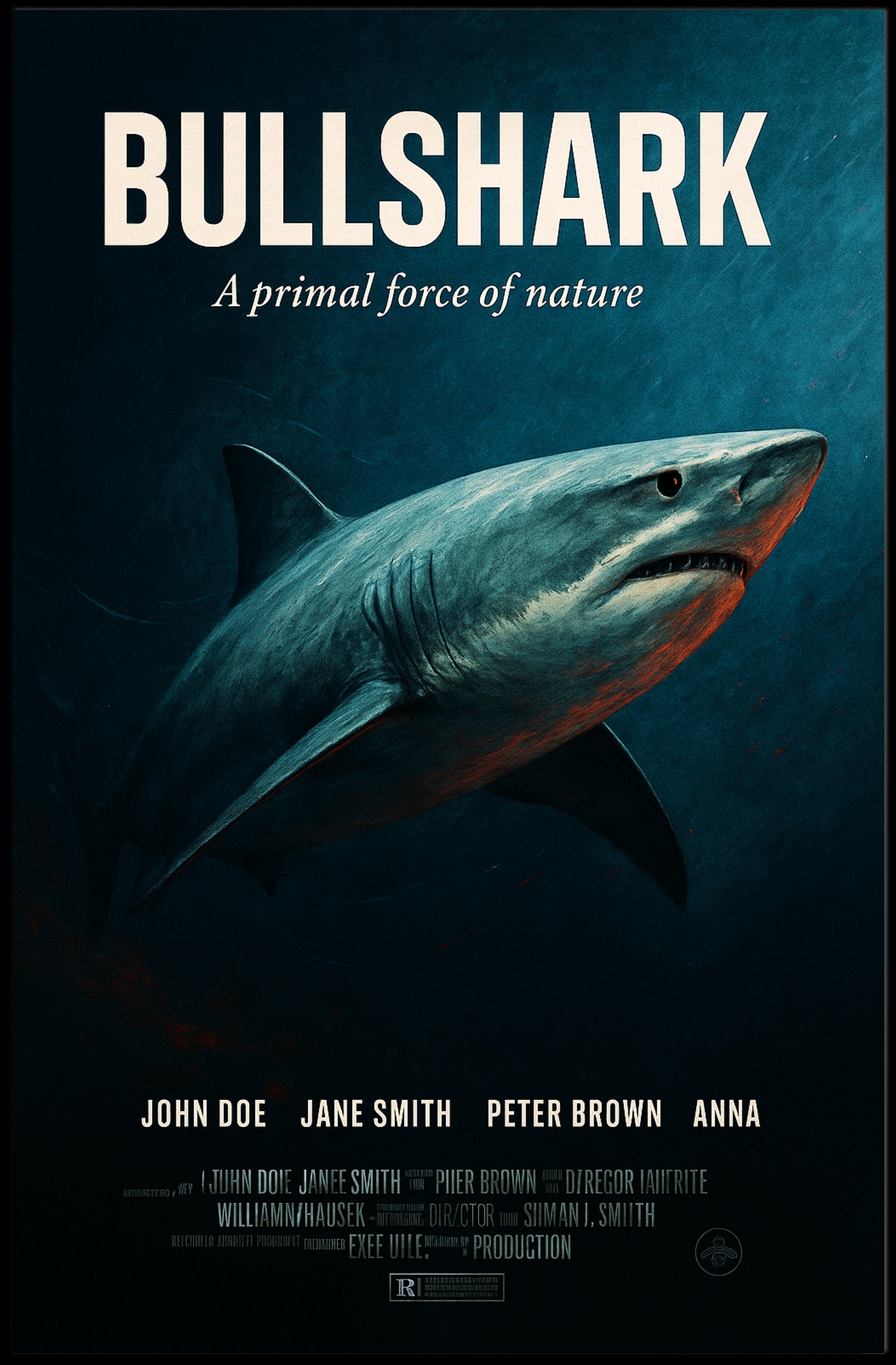 Bullshark A Primal Force of Nature Poster PosterGoat