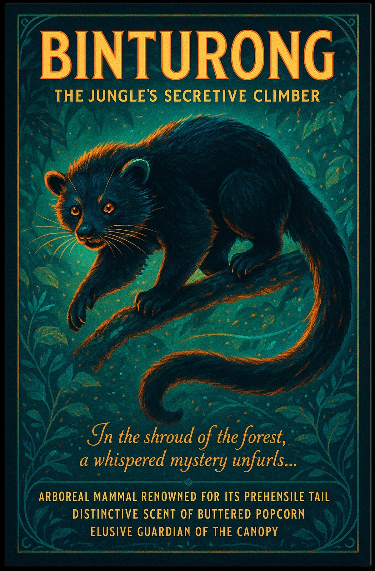 Binturong The Jungles Secretive Climber Poster