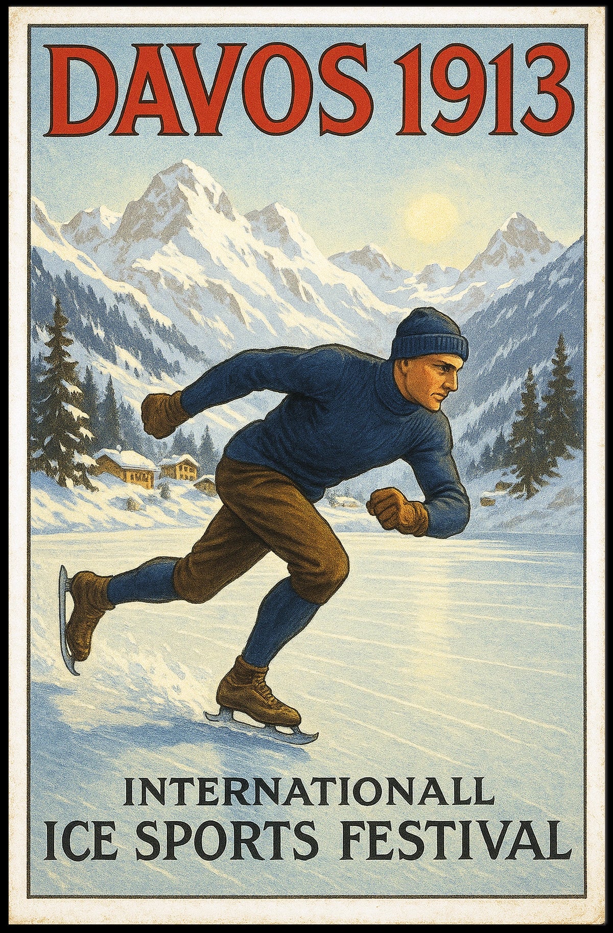 Davos 1913 International Ice Sports Festival Poster