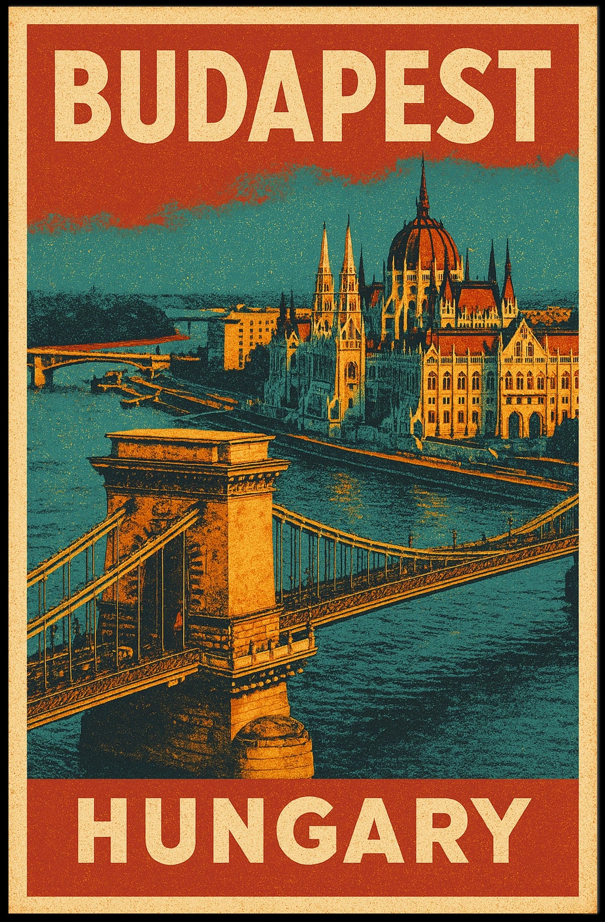 Budapest Travel Poster