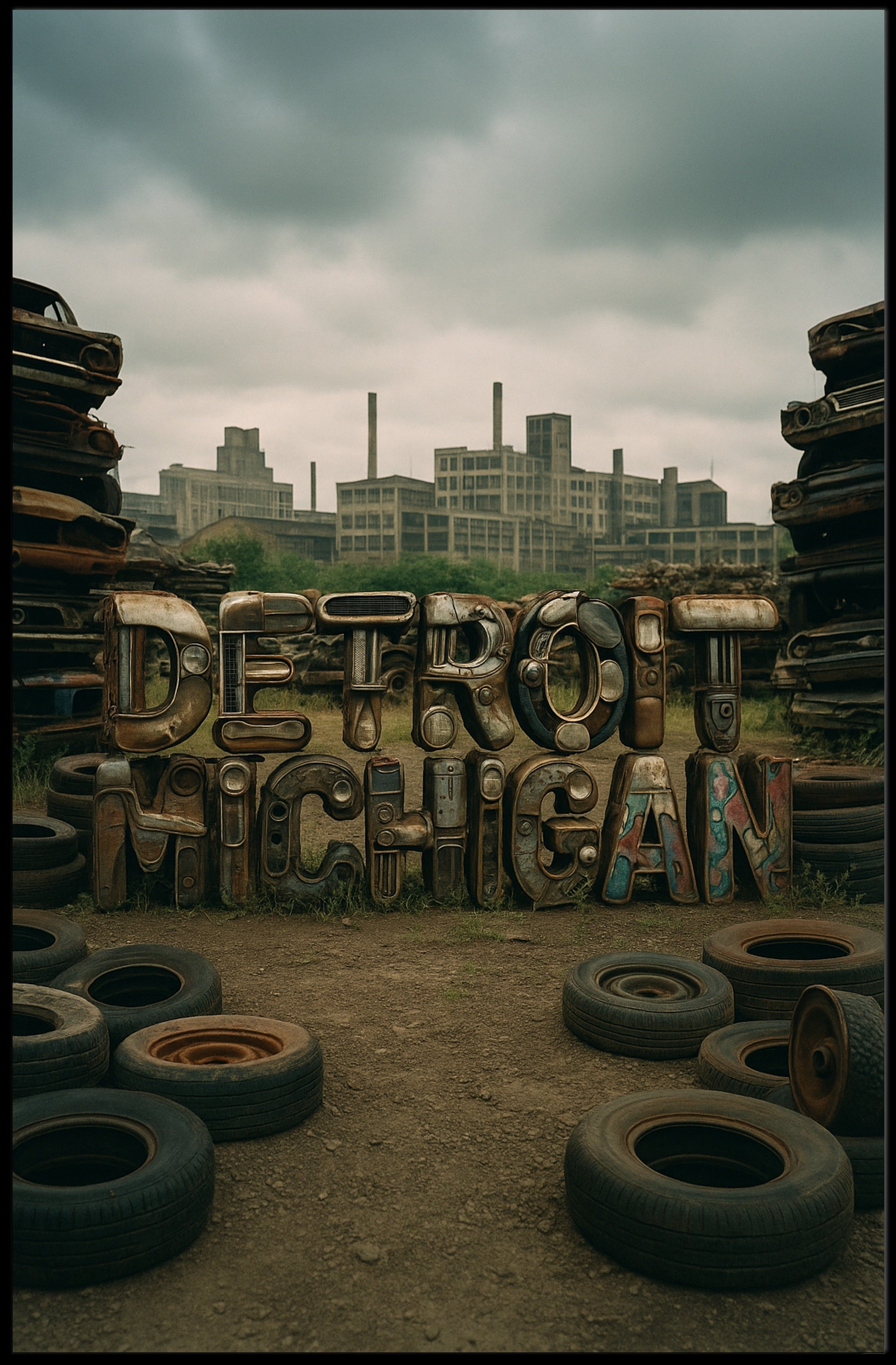 Detroit Michigan Industrial Legacy Poster Art PosterGoat