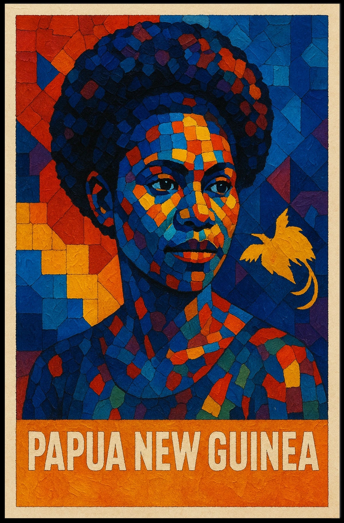 Papua New Guinea Cultural Mosaic Poster