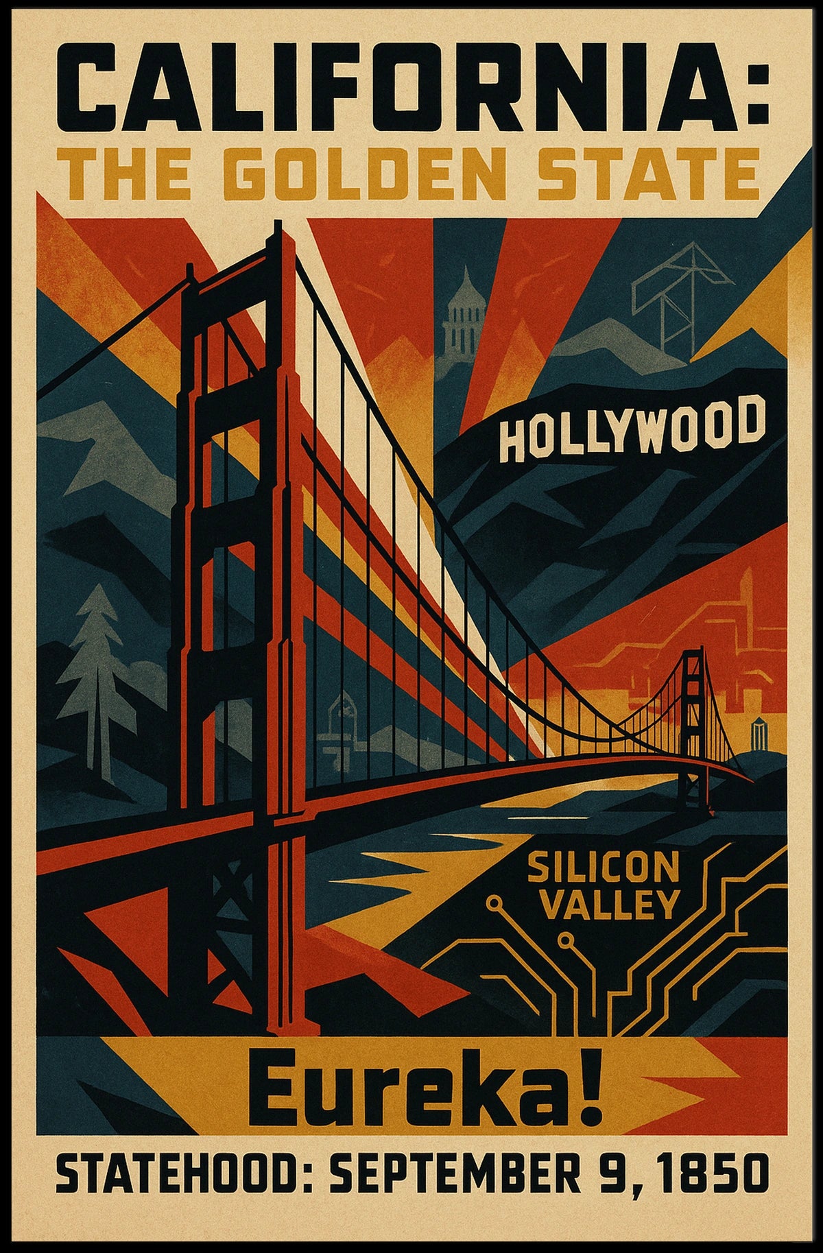 California The Golden State Poster