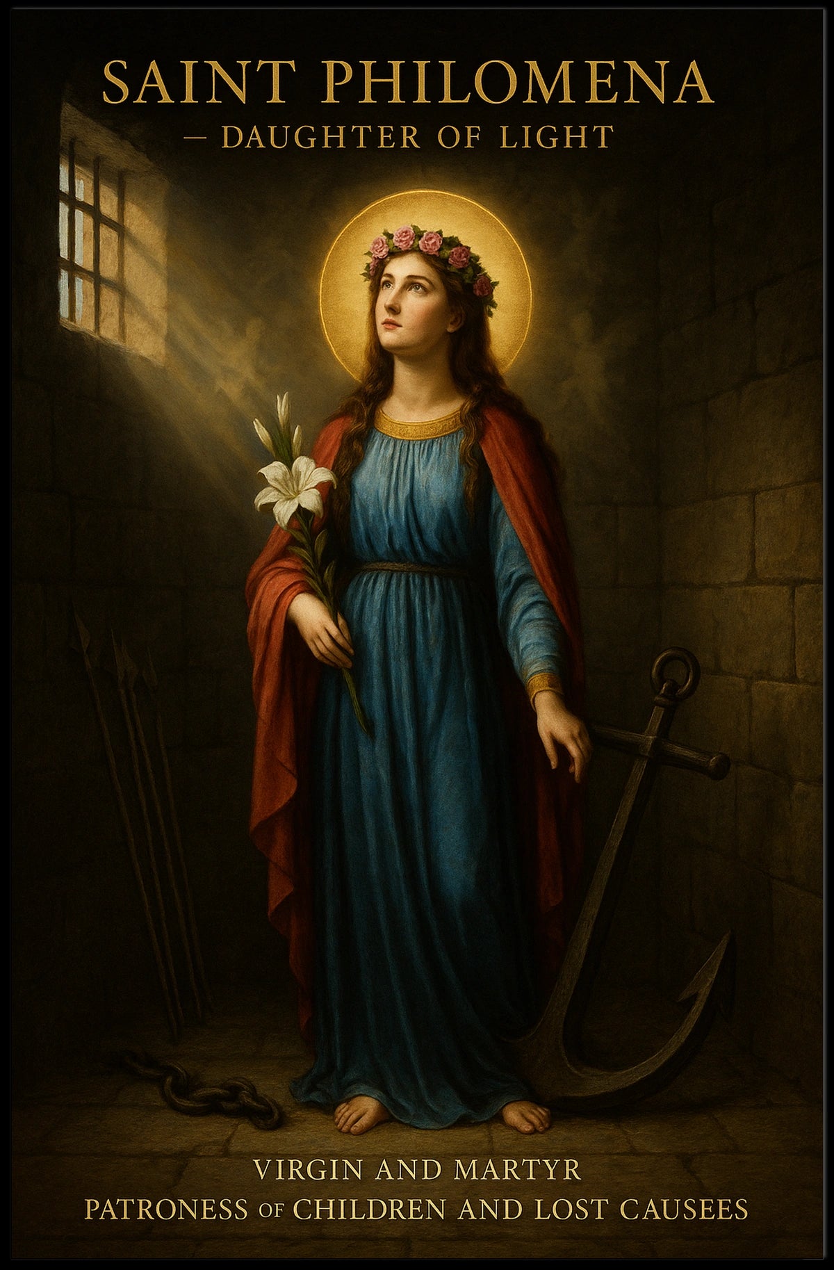 St. Philomena Devotional Art Print - Cultural Poster