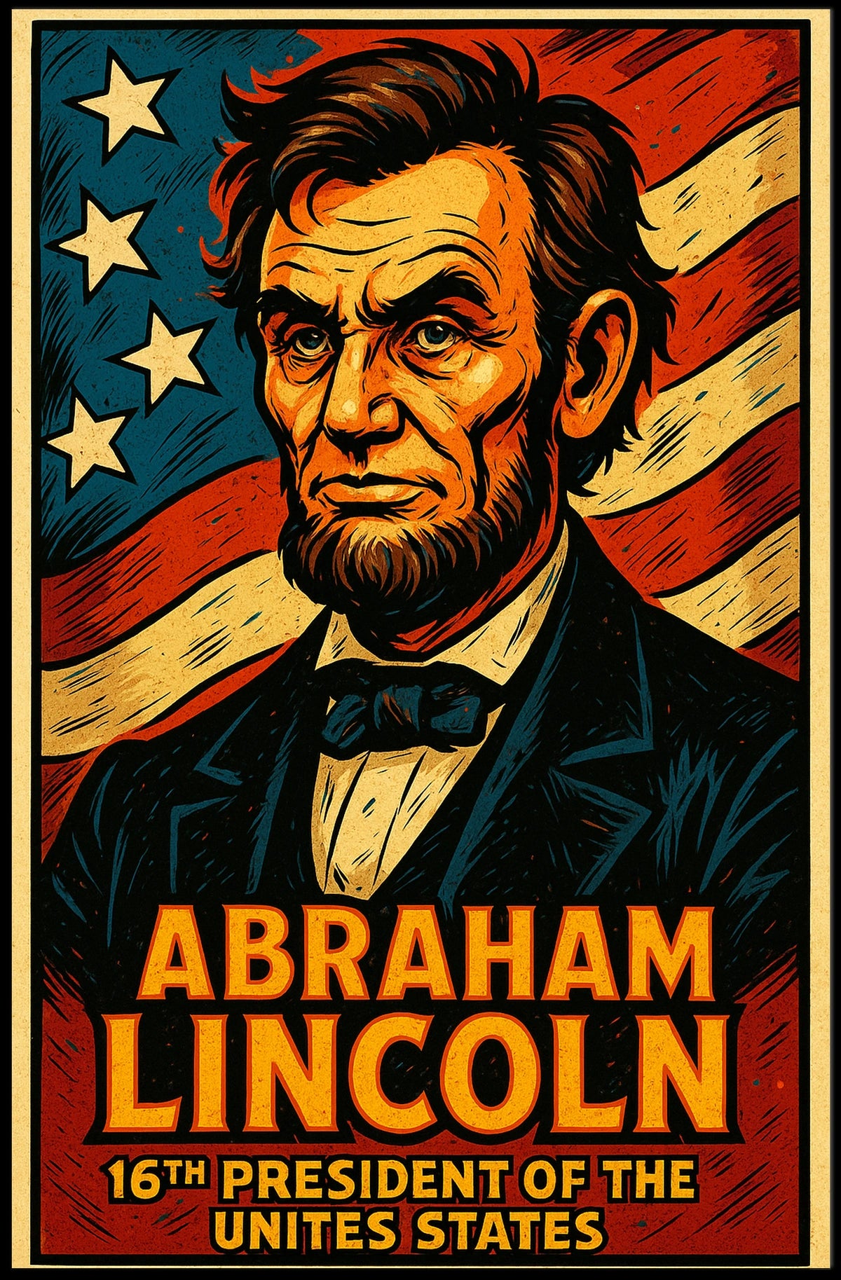 Abraham Lincoln 16th President Poster Wall Art Decor