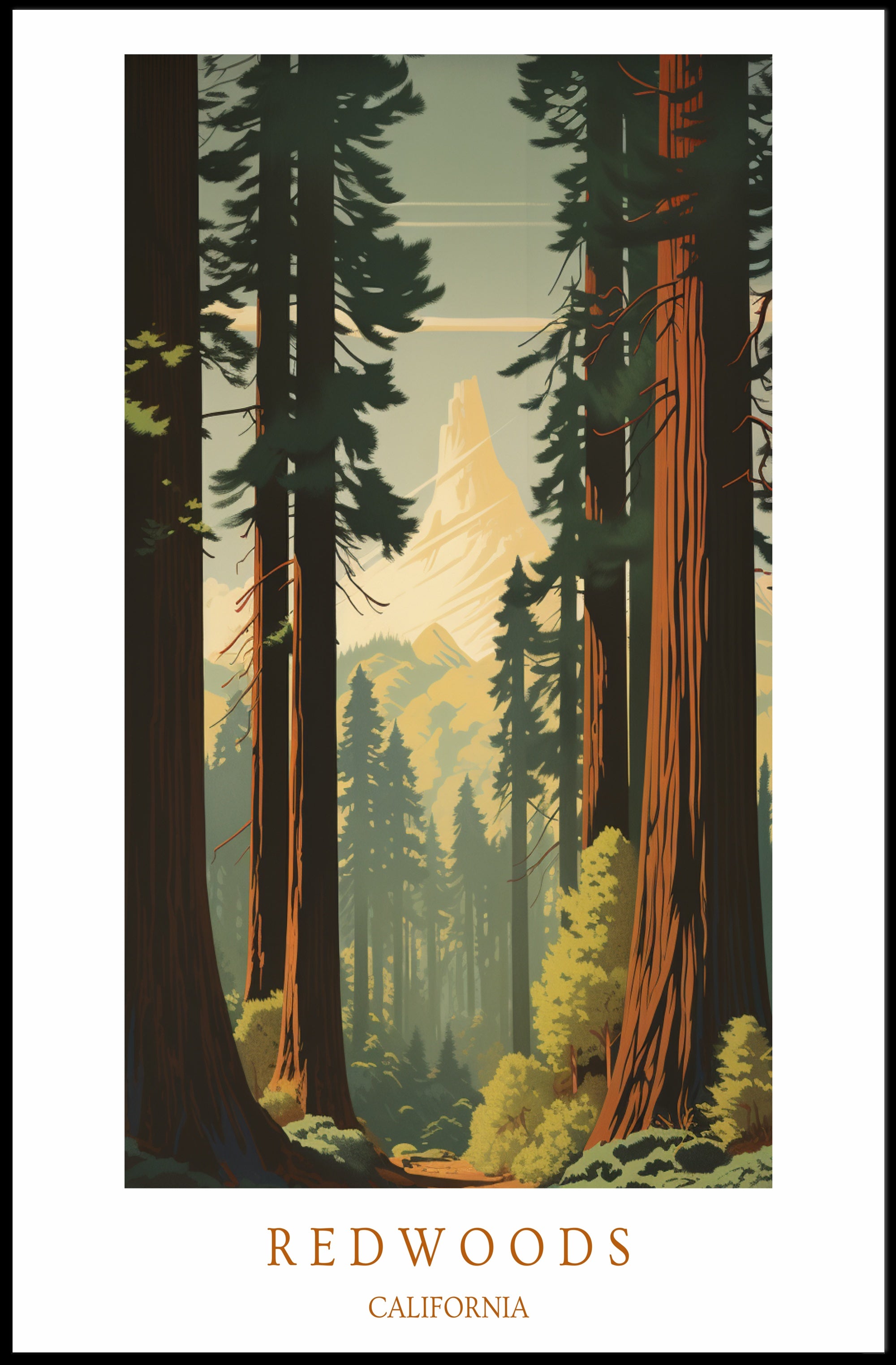 Majestic Redwoods Poster PosterGoat