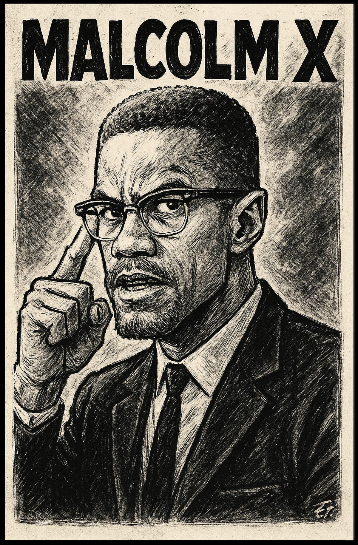 Malcolm X Portrait Poster