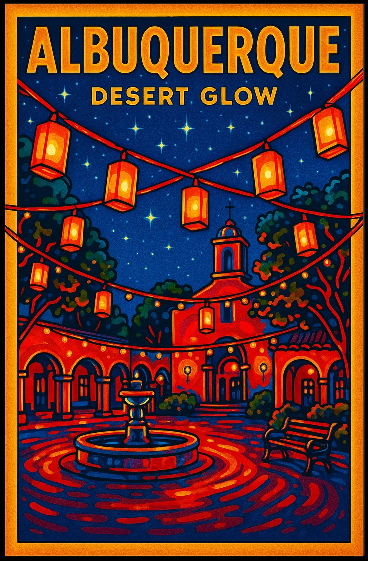 Albuquerque Desert Glow Poster