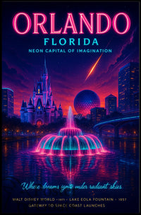 Orlando Neon Fantasy Travel Poster